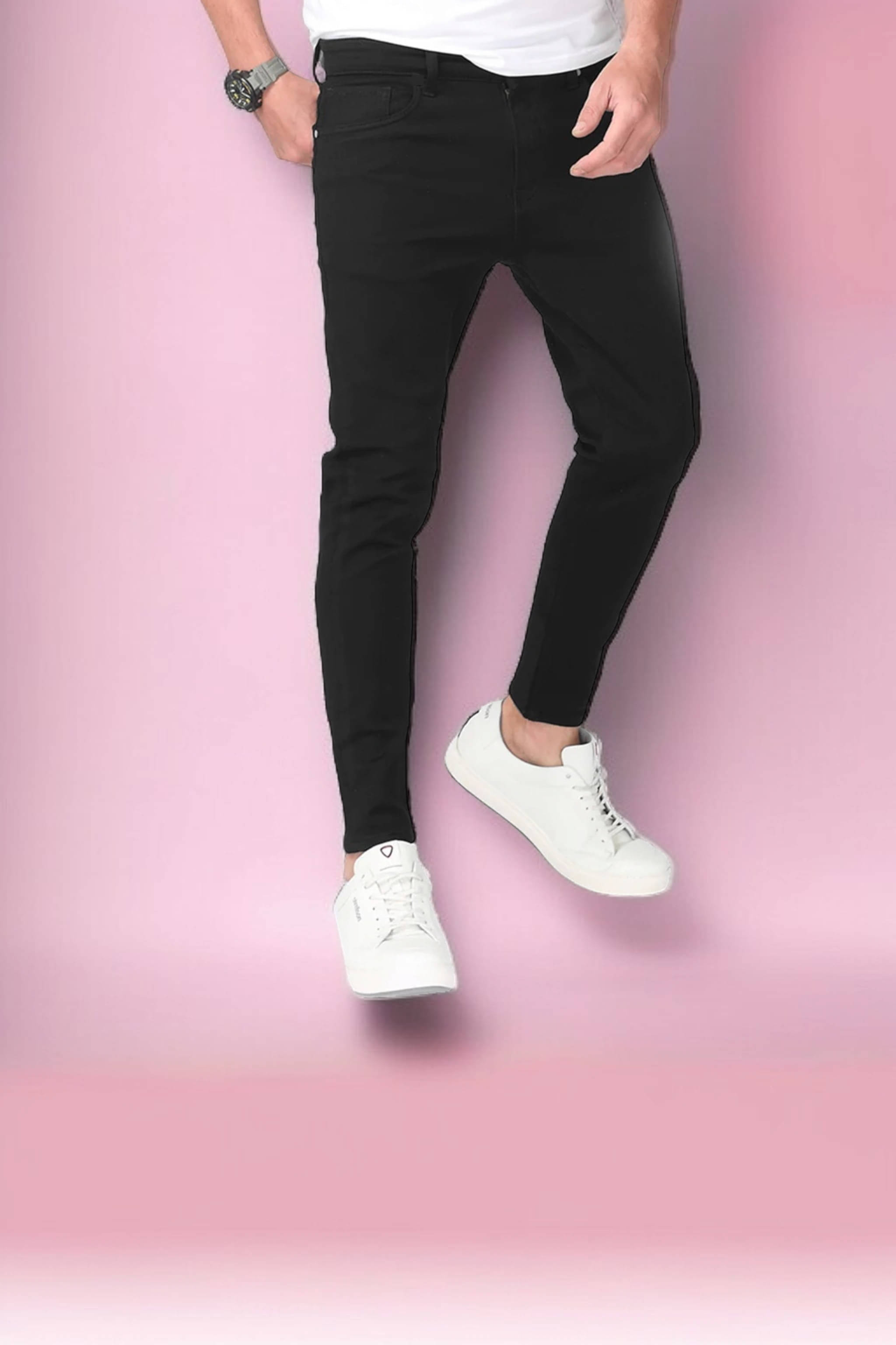 WHATON Slim Fit Basic Men's Jeans - Black ( Pack of 1 ) WHATON Slim Fit Basic Men's Jeans - Black ( Pack of 1 )