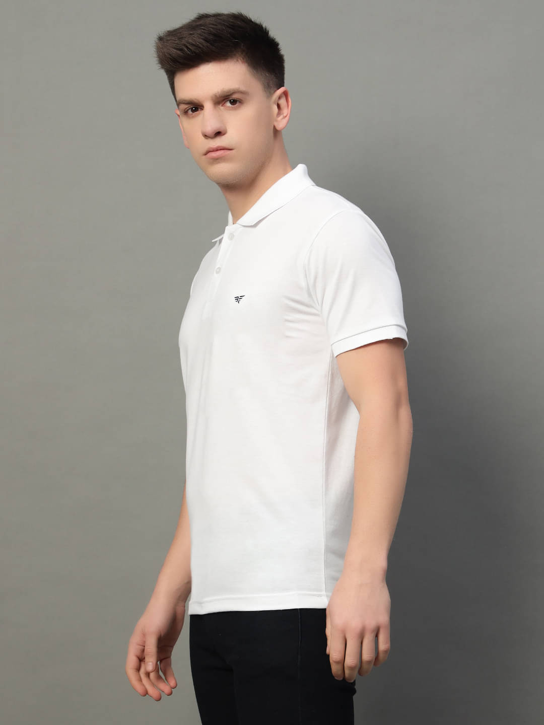 XYRIS Men Cotton Blend Regular Fit Solid Polo T Shirt ( White ) XYRIS Men Cotton Blend Regular Fit Solid Polo T Shirt ( White )