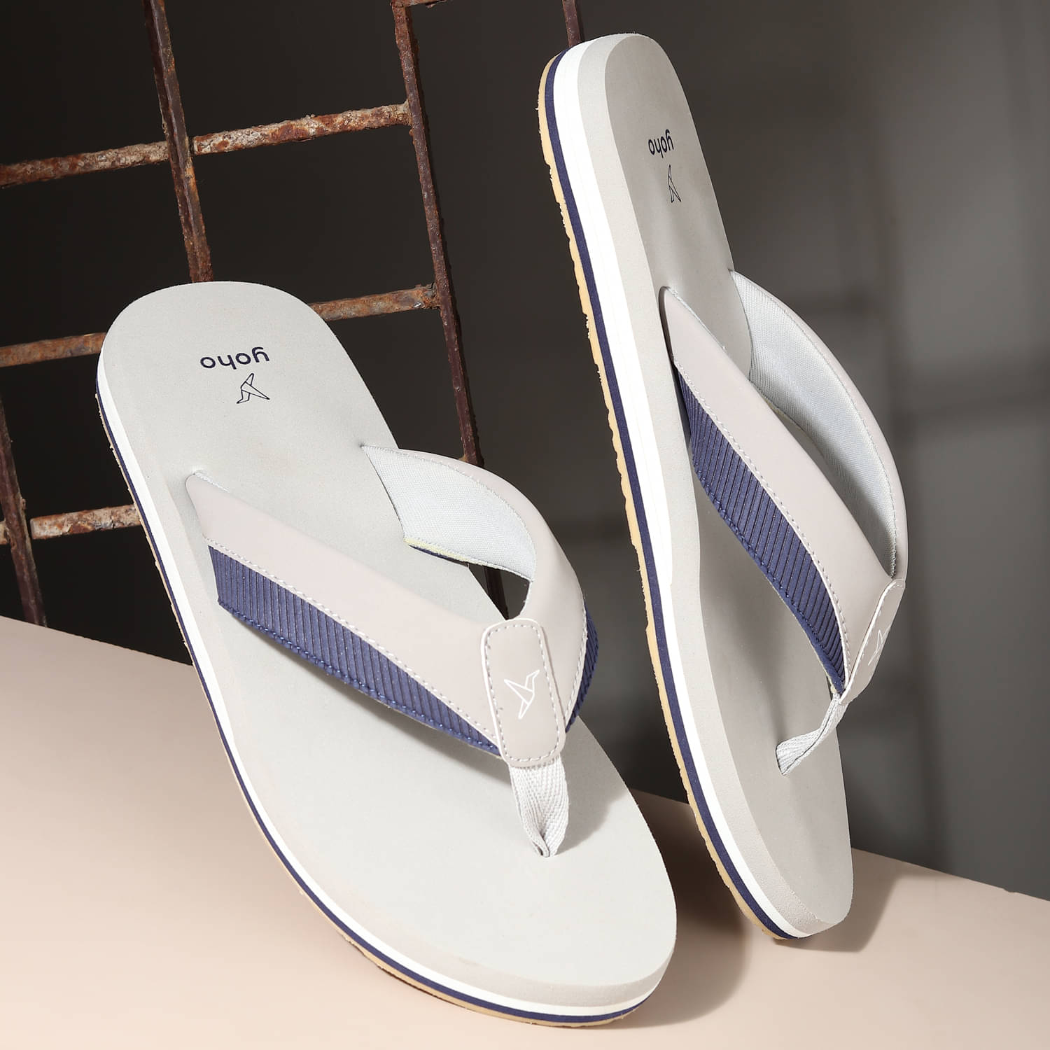    			Yoho Light Grey Men's Thong Flip Flop