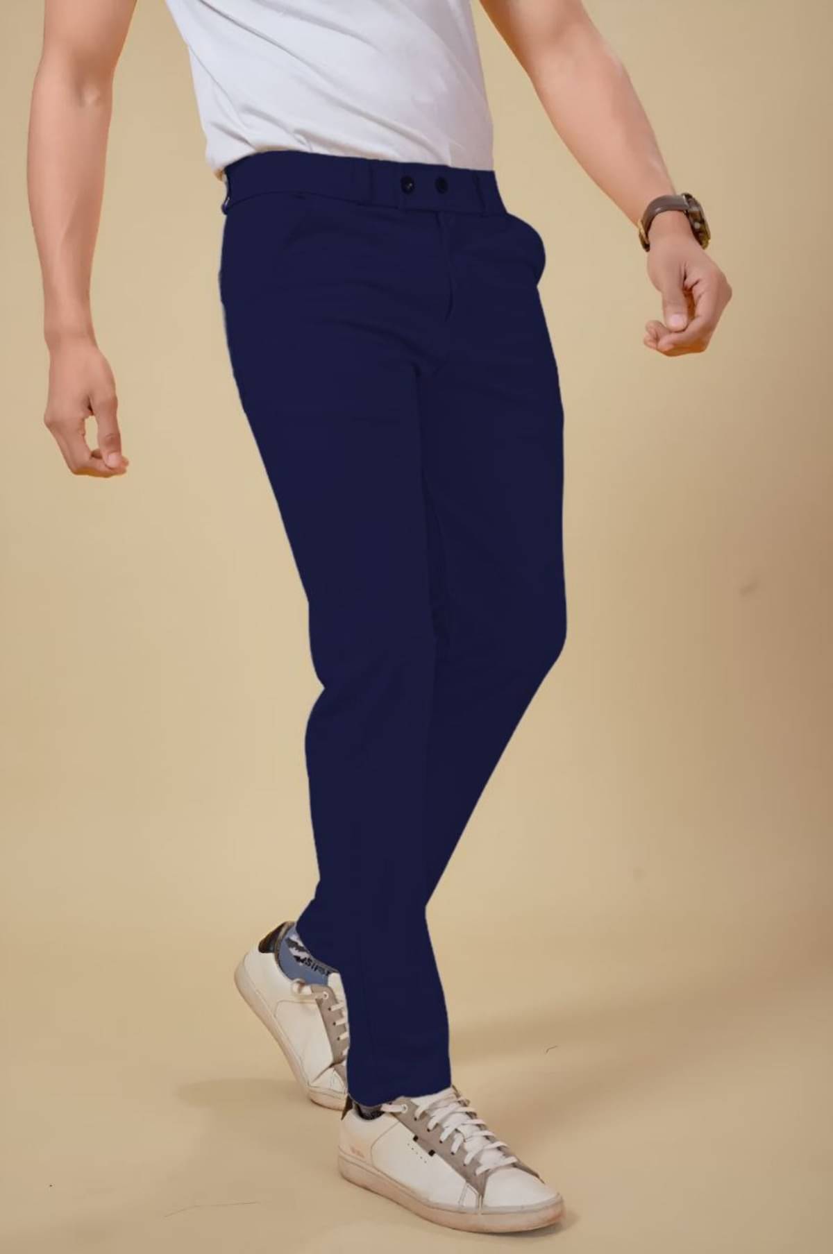     			bluecorp enterprise Regular Flat Men's Chinos - Blue ( Pack of 1 )