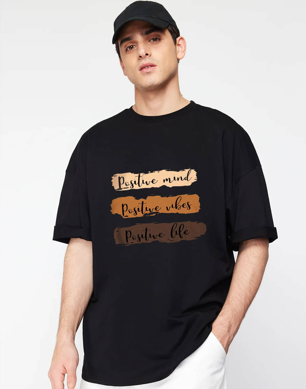 clafoutis Men Cotton Blend Oversized Fit Printed T-Shirt ( Black )     			clafoutis Men Cotton Blend Oversized Fit Printed T-Shirt ( Black )