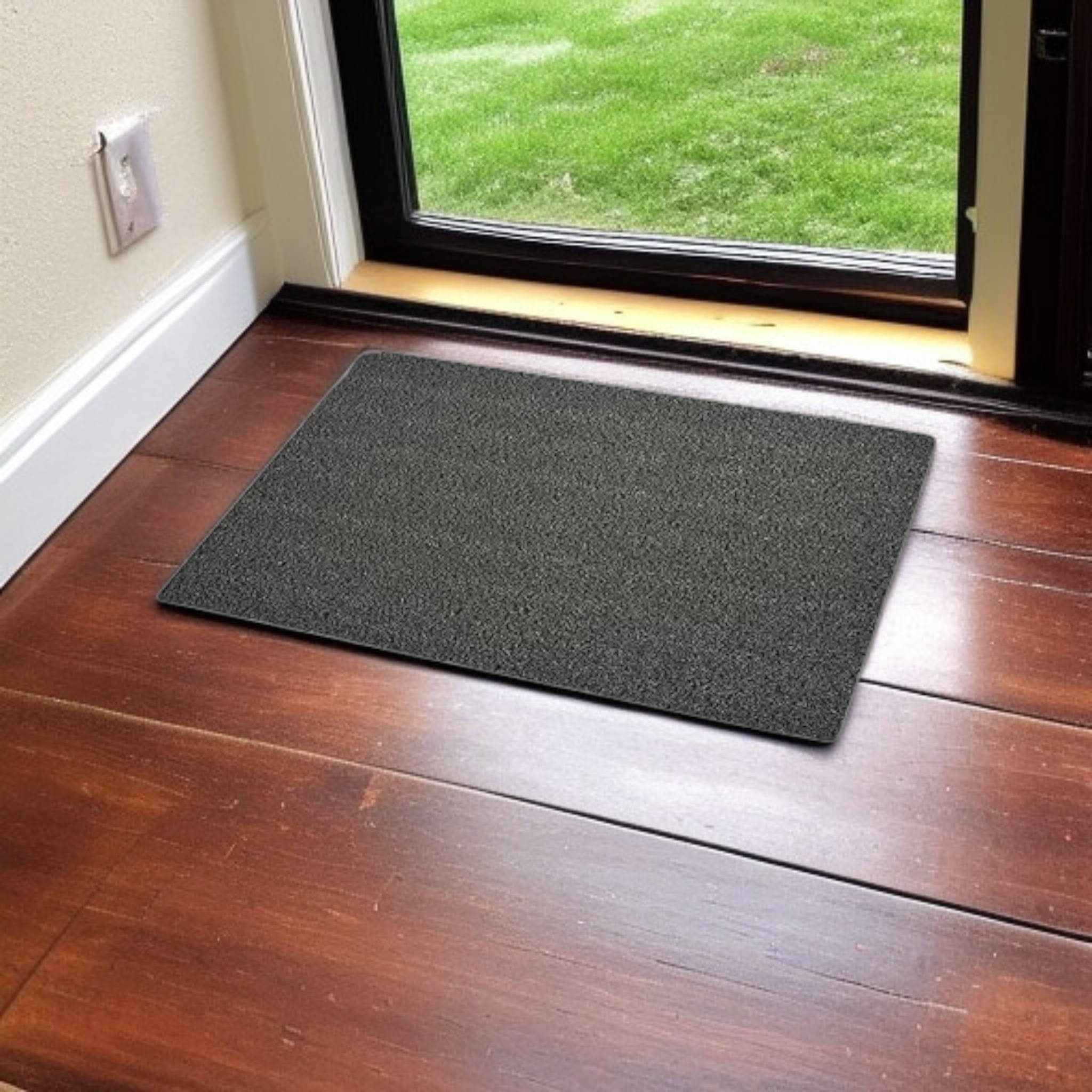 mopak decor Set of 1 Anti-skid Rubber Door Mat ( 60 X 45 cm ) Gray mopak decor Set of 1 Anti-skid Rubber Door Mat ( 60 X 45 cm ) Gray