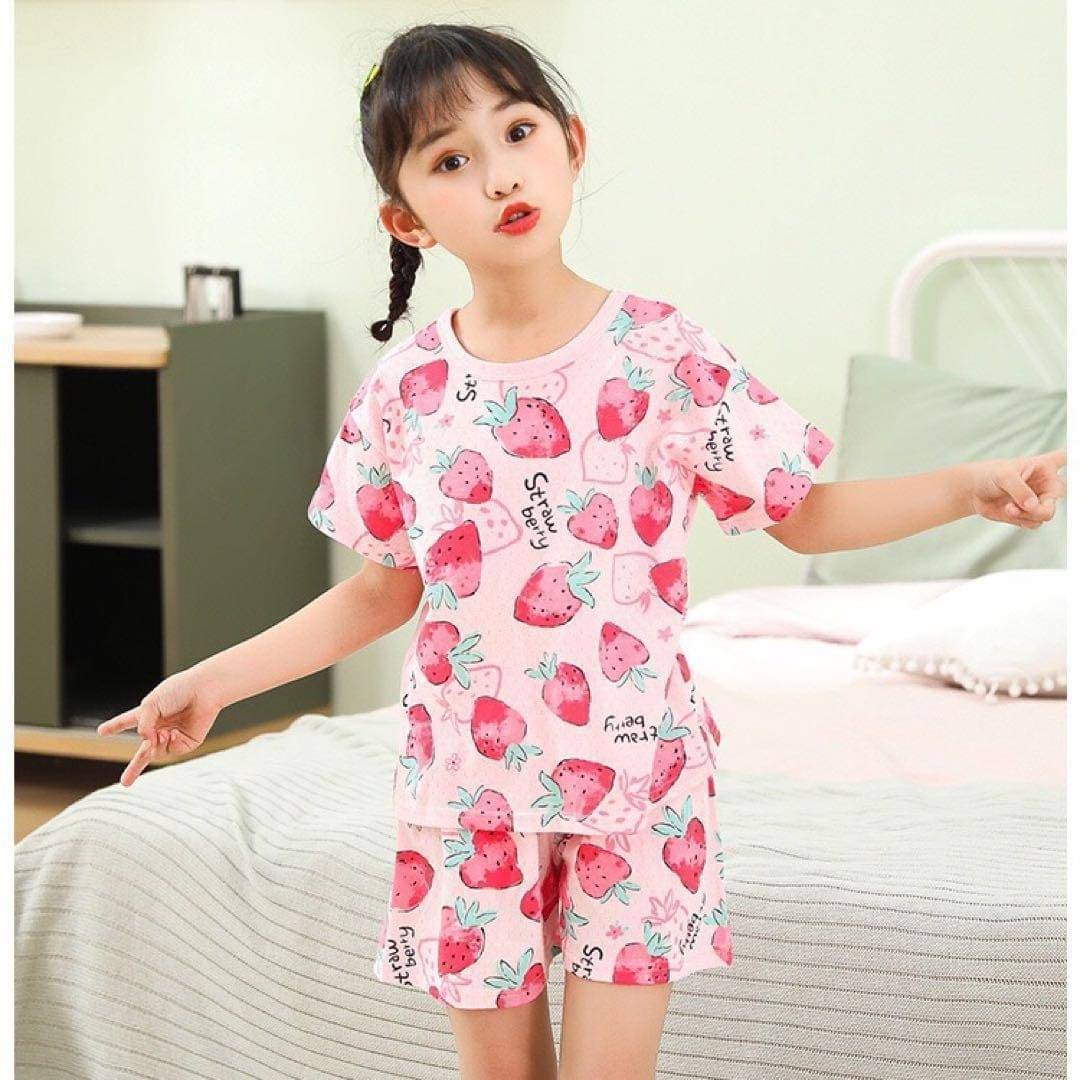     			MR TREND Pack of 1 Baby Girls Cotton Blend Nightsuit Set ( Pink )