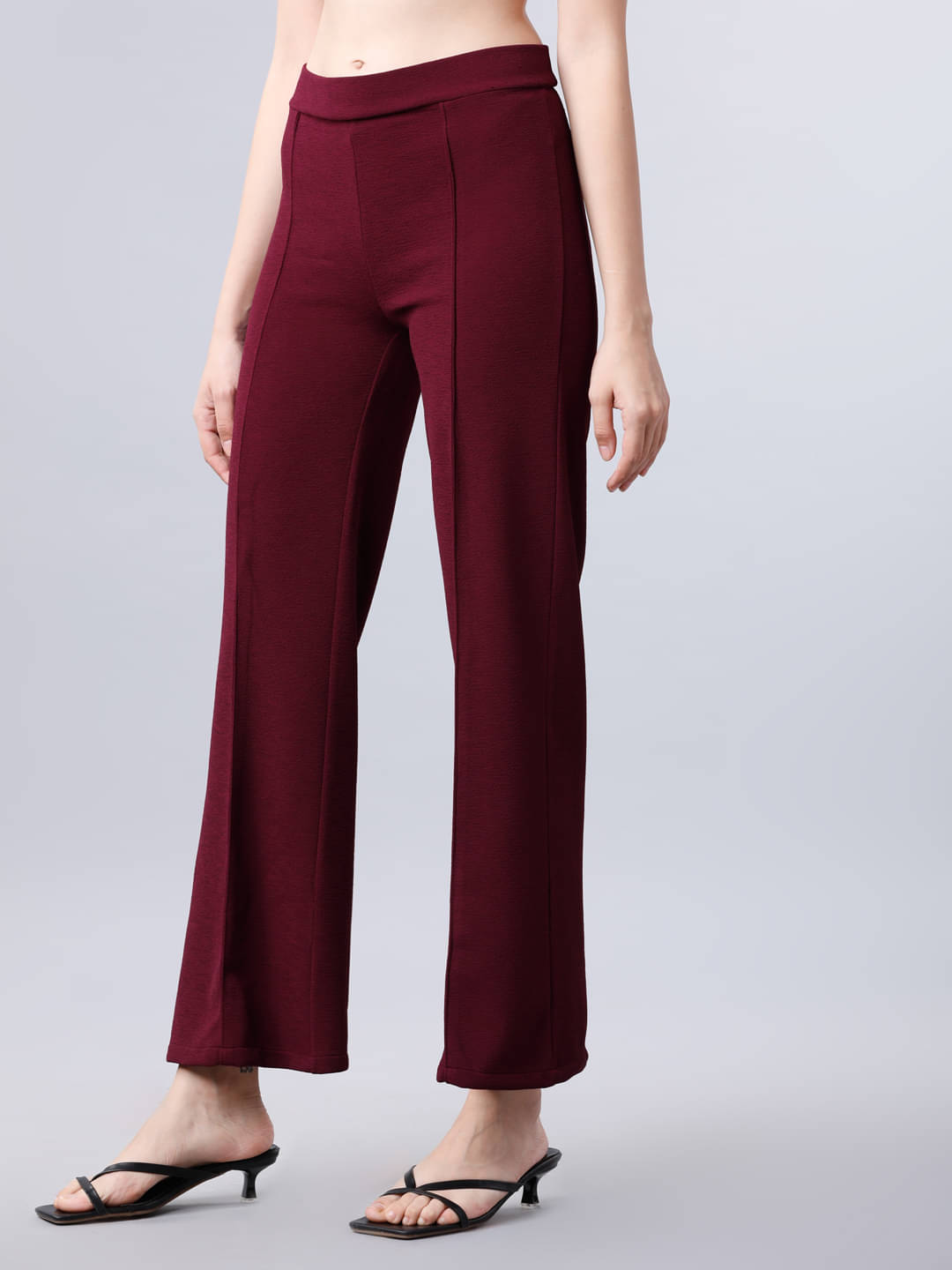     			Tokyo Talkies Pack of 1 Polyester Regular Women's Casual Pants ( Maroon )