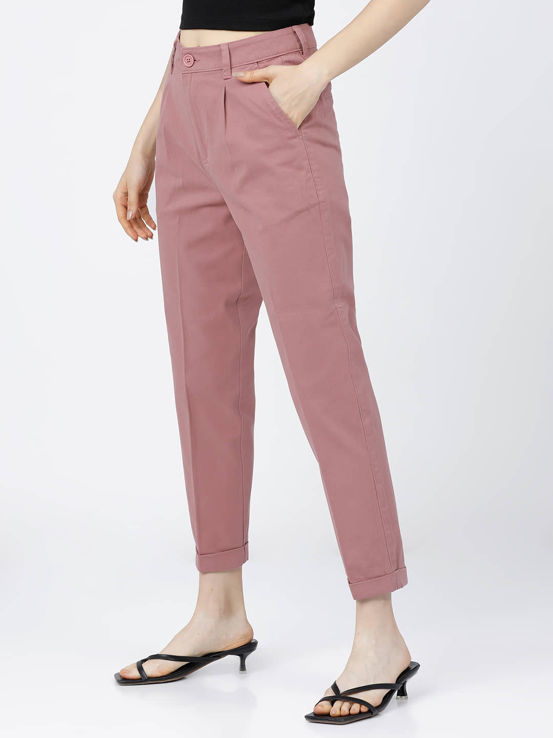 Tokyo Talkies Pack of 1 Cotton Blend Tapered Women's Casual Pants ( Multicolor ) - Trousers | Buy online on ZillyBuy