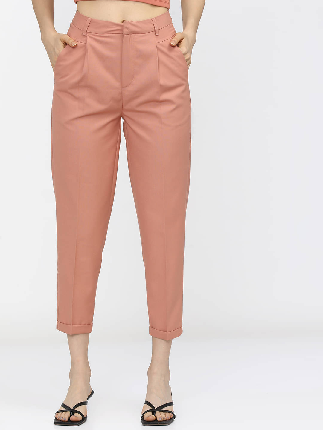     			Tokyo Talkies Pack of 1 Polyester Tapered Women's Casual Pants ( Orange )
