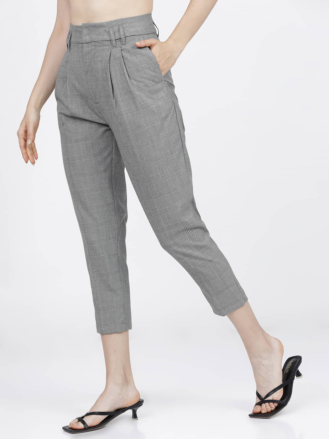     			Tokyo Talkies Pack of 1 Polyester Regular Women's Formal Pants ( Grey )