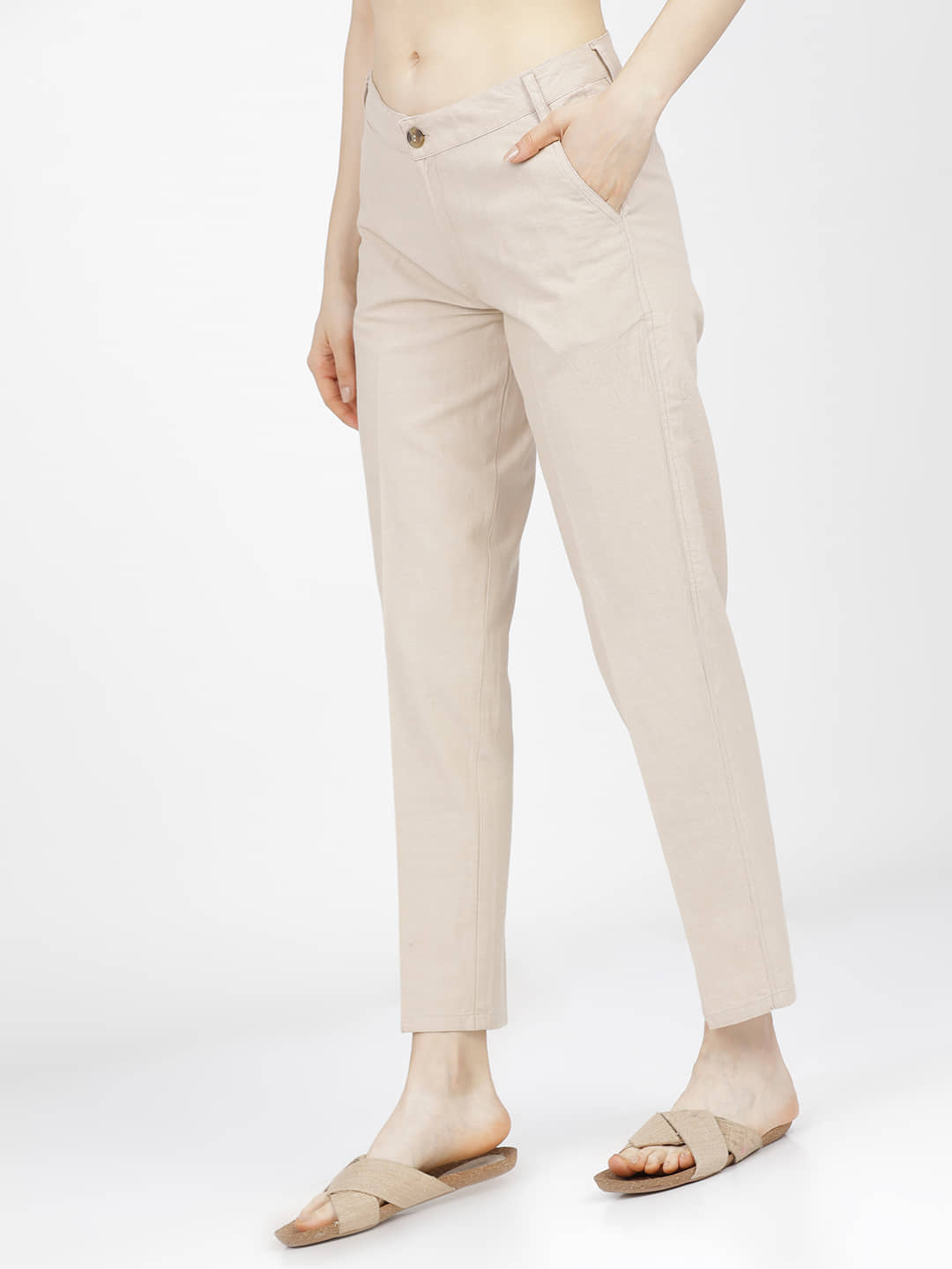 Tokyo Talkies Pack of 1 Cotton Tapered Women's Formal Pants ( Multicolor ) - Trousers | Buy online on ZillyBuy