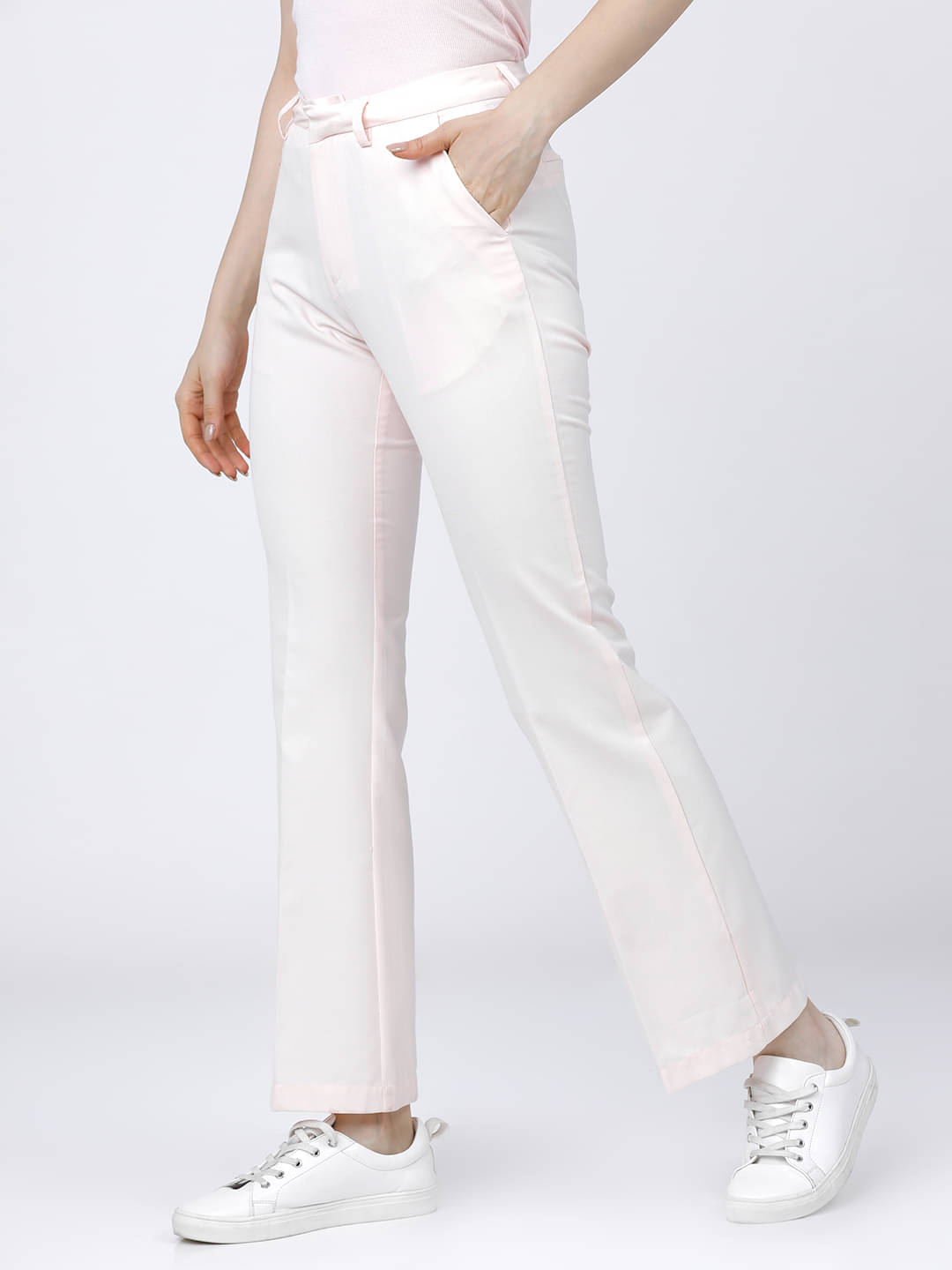     			Tokyo Talkies Pack of 1 Polyester Straight Women's Casual Pants ( Pink )