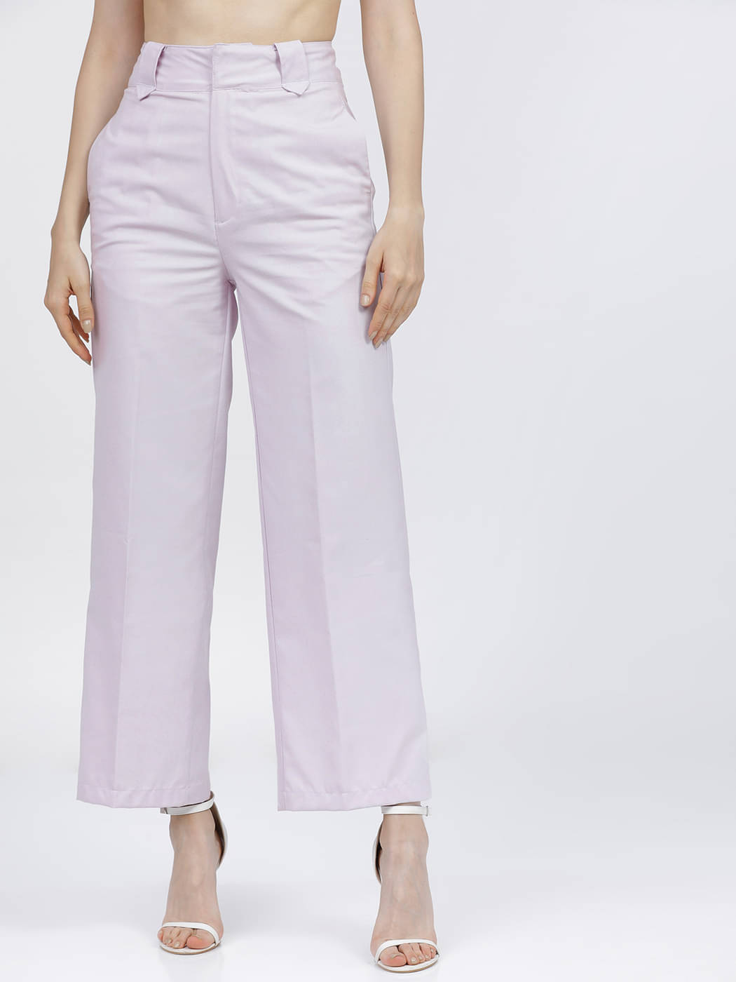     			Tokyo Talkies Pack of 1 Polyester Flared Women's Casual Pants ( Purple )
