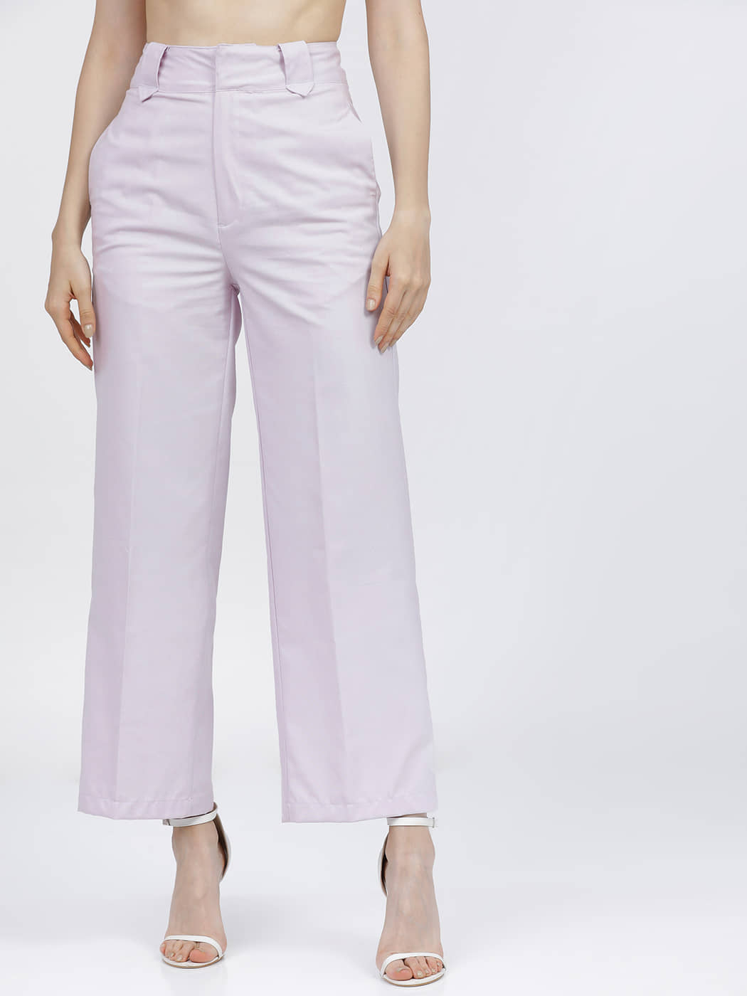 Tokyo Talkies Pack of 1 Polyester Flared Women's Casual Pants ( Purple ) - Trousers | Buy online on ZillyBuy
