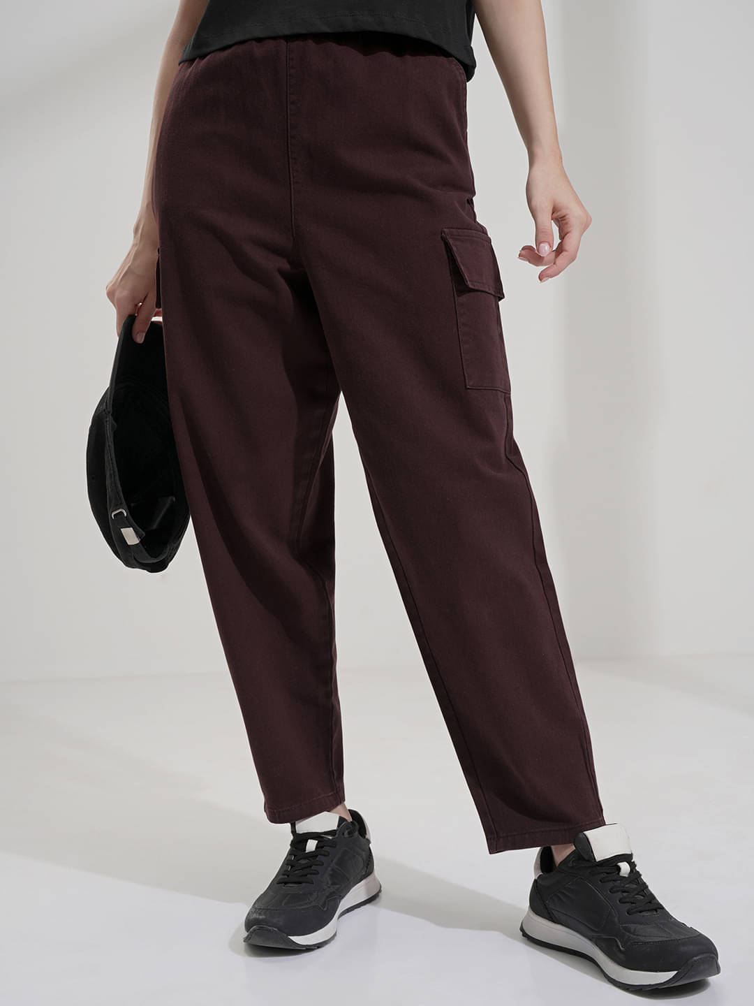     			Tokyo Talkies Pack of 1 Cotton Regular Women's Casual Pants ( Brown )