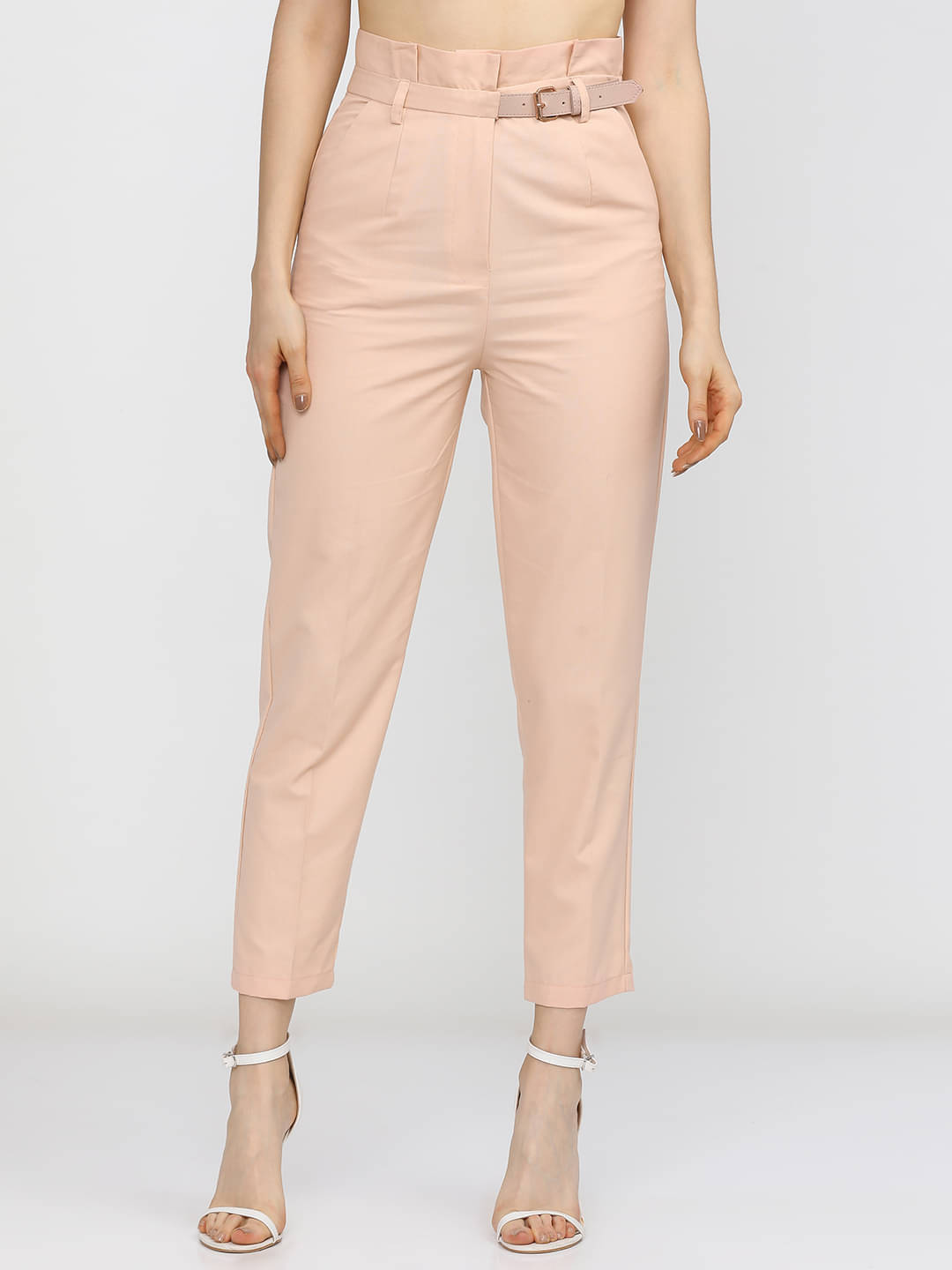     			Tokyo Talkies Pack of 1 Polyester Tapered Women's Casual Pants ( Pink )