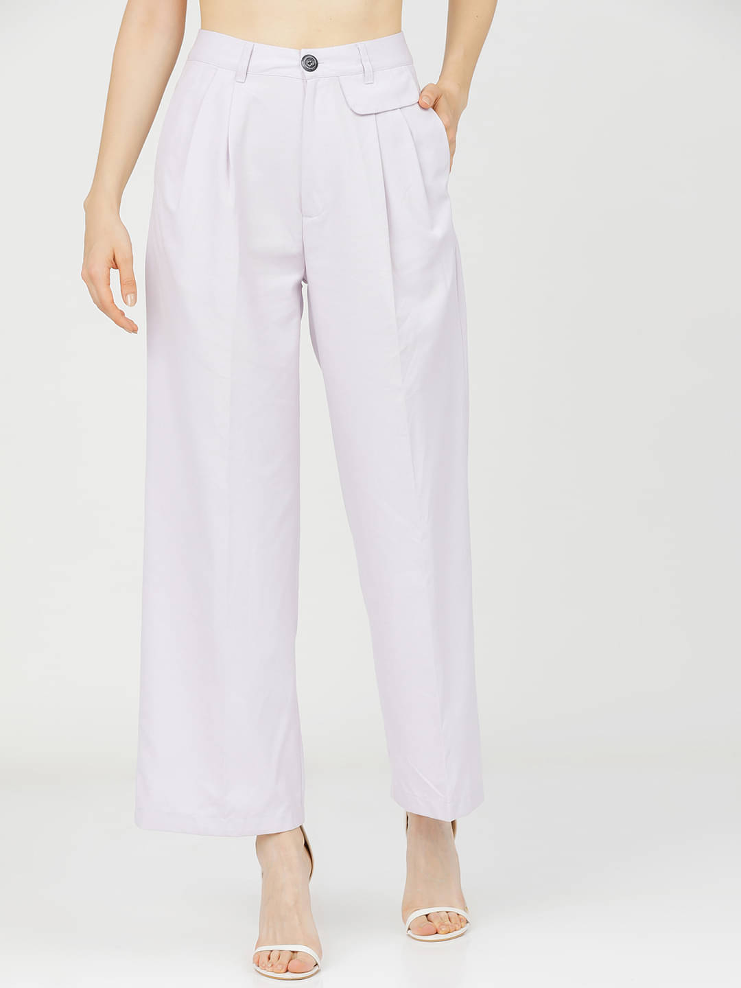     			Tokyo Talkies Pack of 1 Polyester Regular Women's Casual Pants ( Purple )