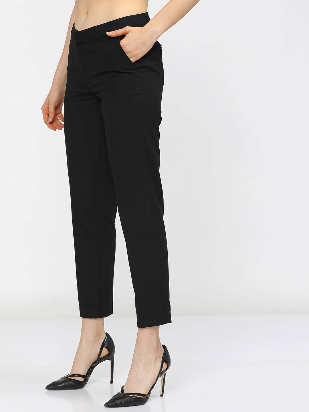     			Tokyo Talkies Pack of 1 Polyester Regular Women's Casual Pants ( Black )