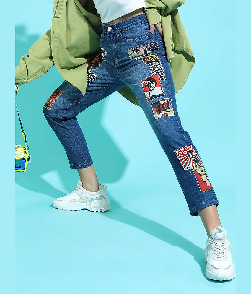 Tokyo Talkies Women Mom Fit Waist Jeans - Jeans | Buy online on ZillyBuy