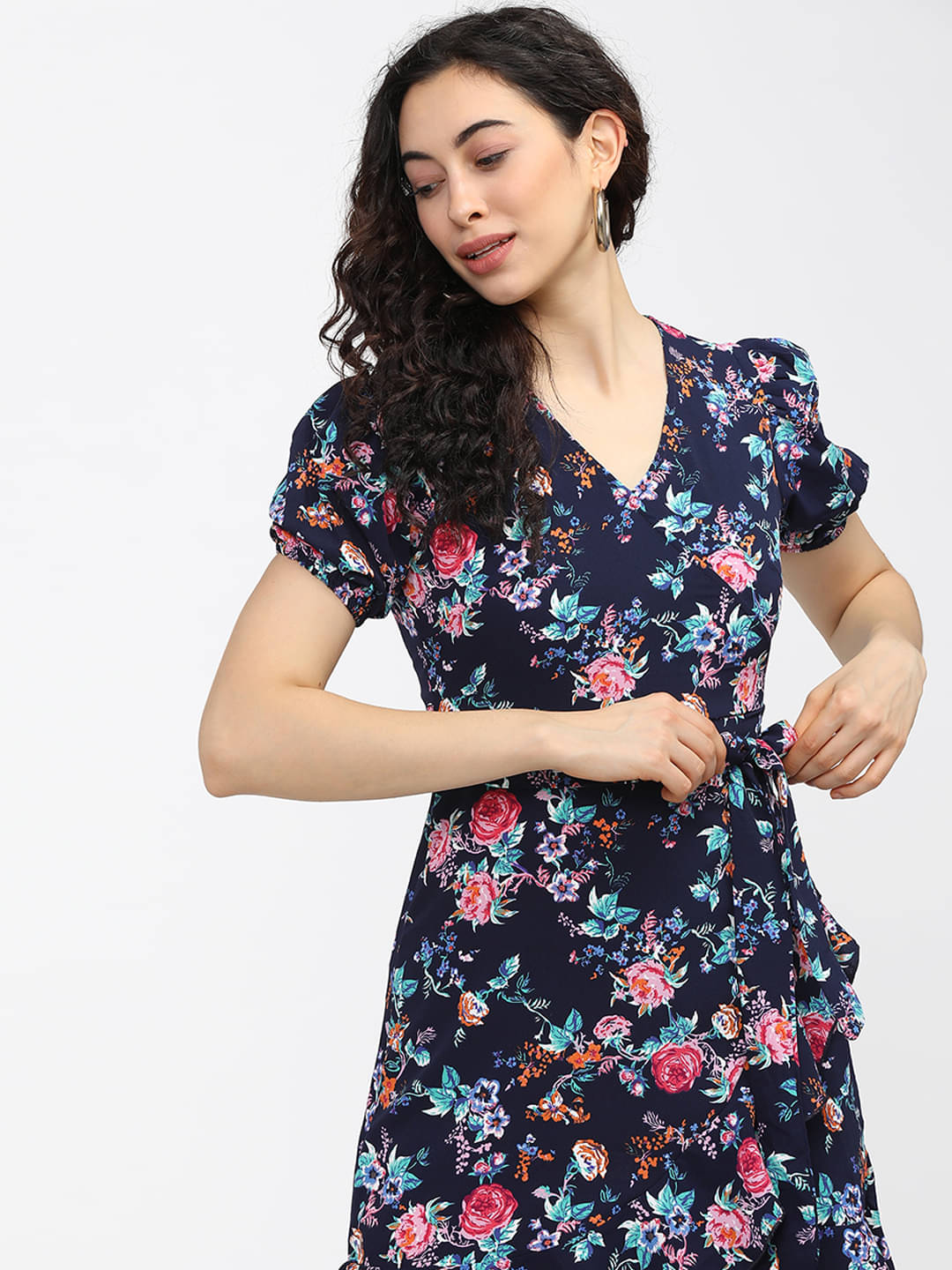     			Tokyo Talkies Women Polyester Printed Fit & Flare Dress ( Multicolor )