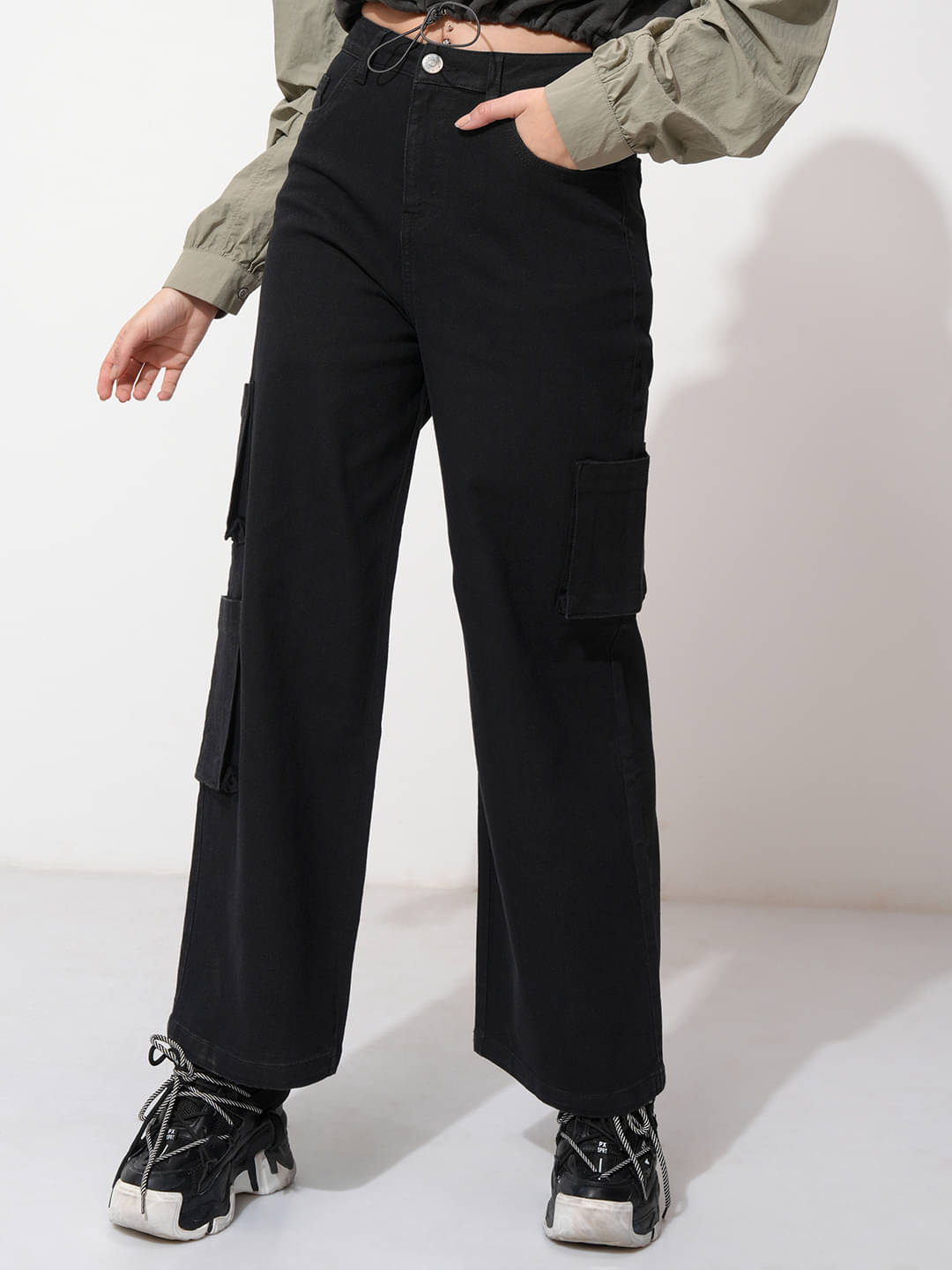     			Tokyo Talkies Women Wide Leg Waist Jeans