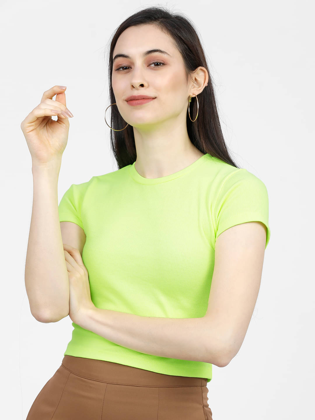     			Tokyo Talkies Women's Cotton Regular Top ( Green )
