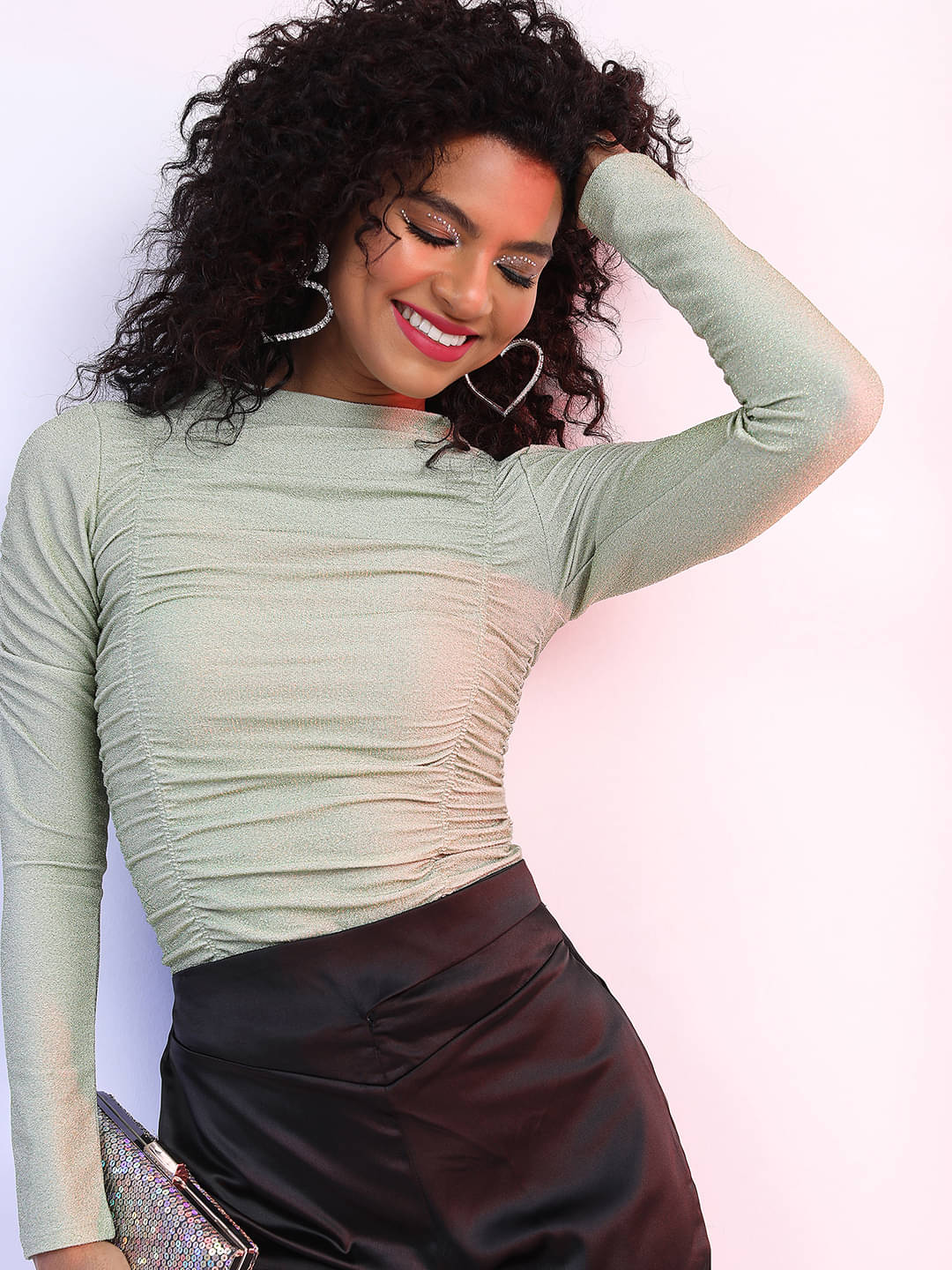     			Tokyo Talkies Women's Polyester Regular Top ( Green )