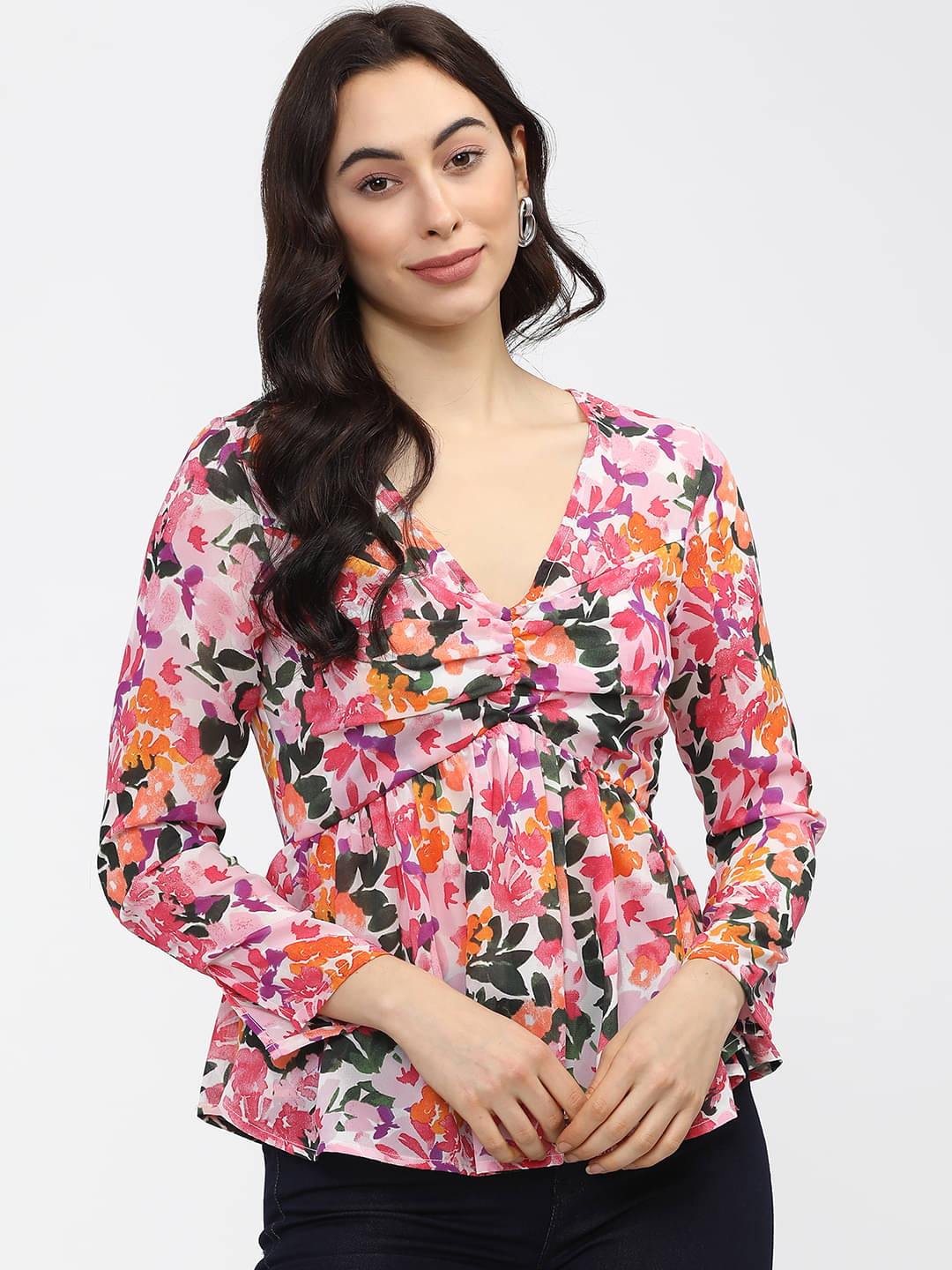 Tokyo Talkies Women's Polyester Regular Top ( Pink ) Tokyo Talkies Women's Polyester Regular Top ( Pink )