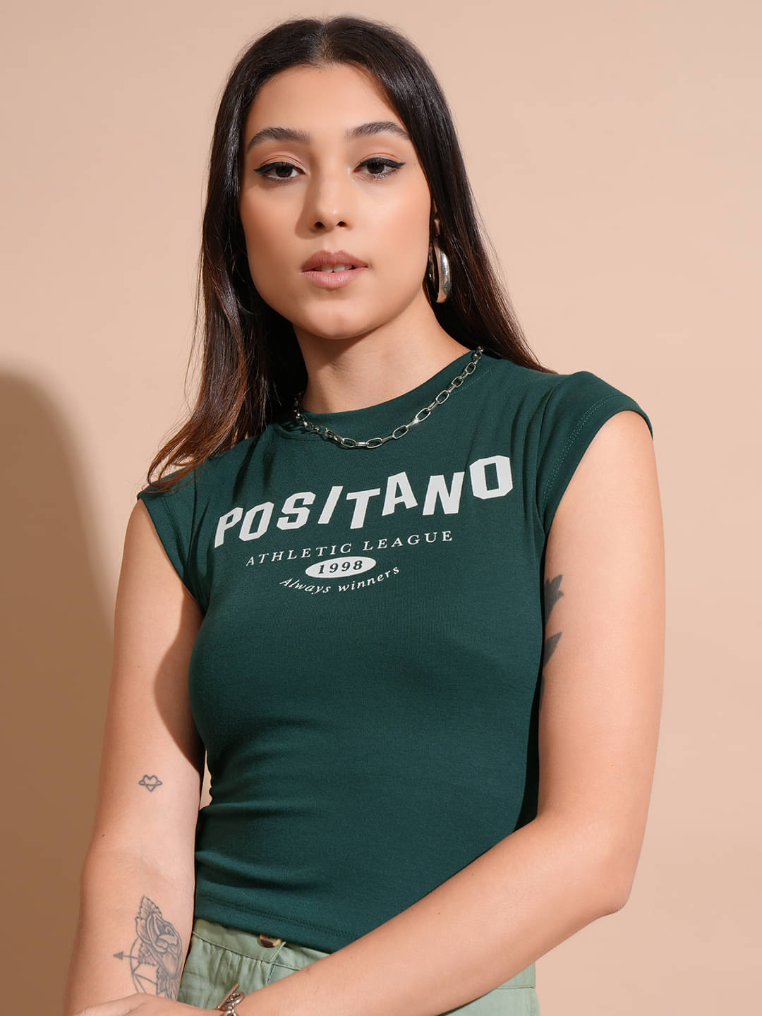 Tokyo Talkies Women's Polyester Regular Top ( Green ) Tokyo Talkies Women's Polyester Regular Top ( Green )