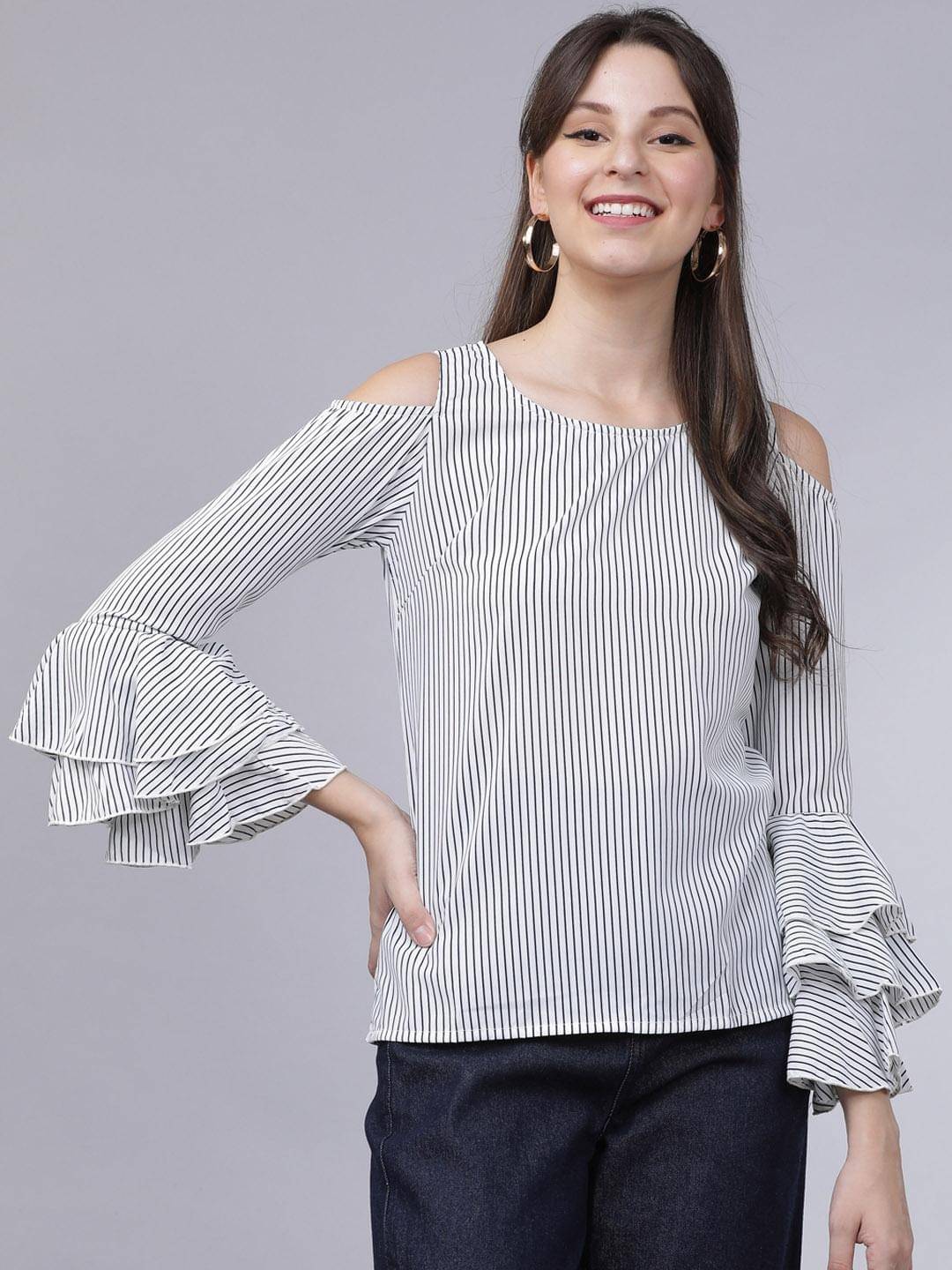     			Tokyo Talkies Women's Polyester Regular Top ( Multicolor )