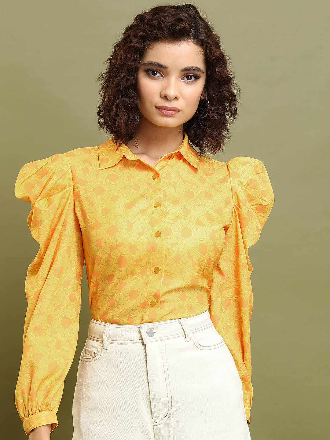Tokyo Talkies Women's Polyester Crop Top ( Yellow ) Tokyo Talkies Women's Polyester Crop Top ( Yellow )