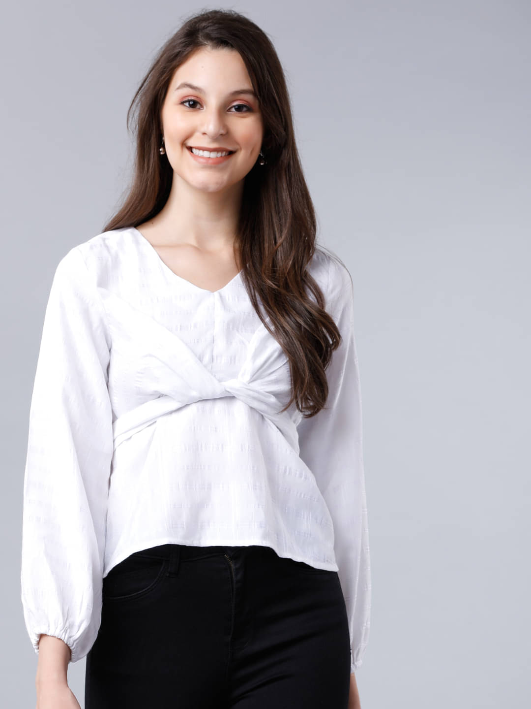     			Tokyo Talkies Women's Viscose Rayon Regular Top ( White )