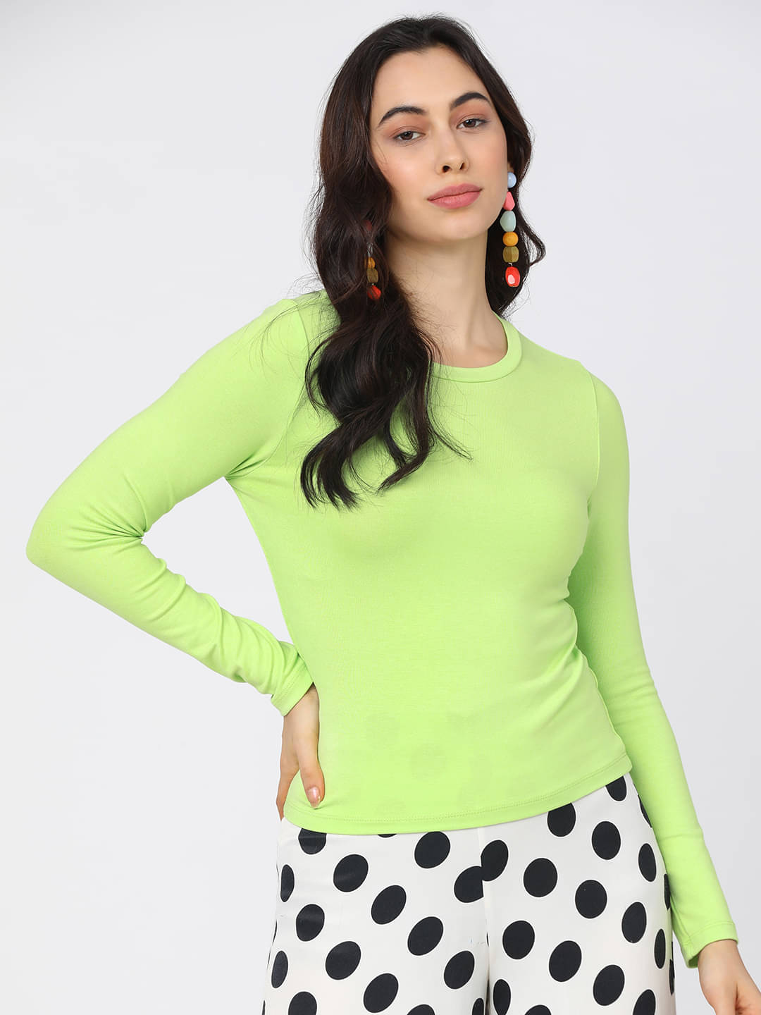     			Tokyo Talkies Women's Viscose Rayon Regular Top ( Green )
