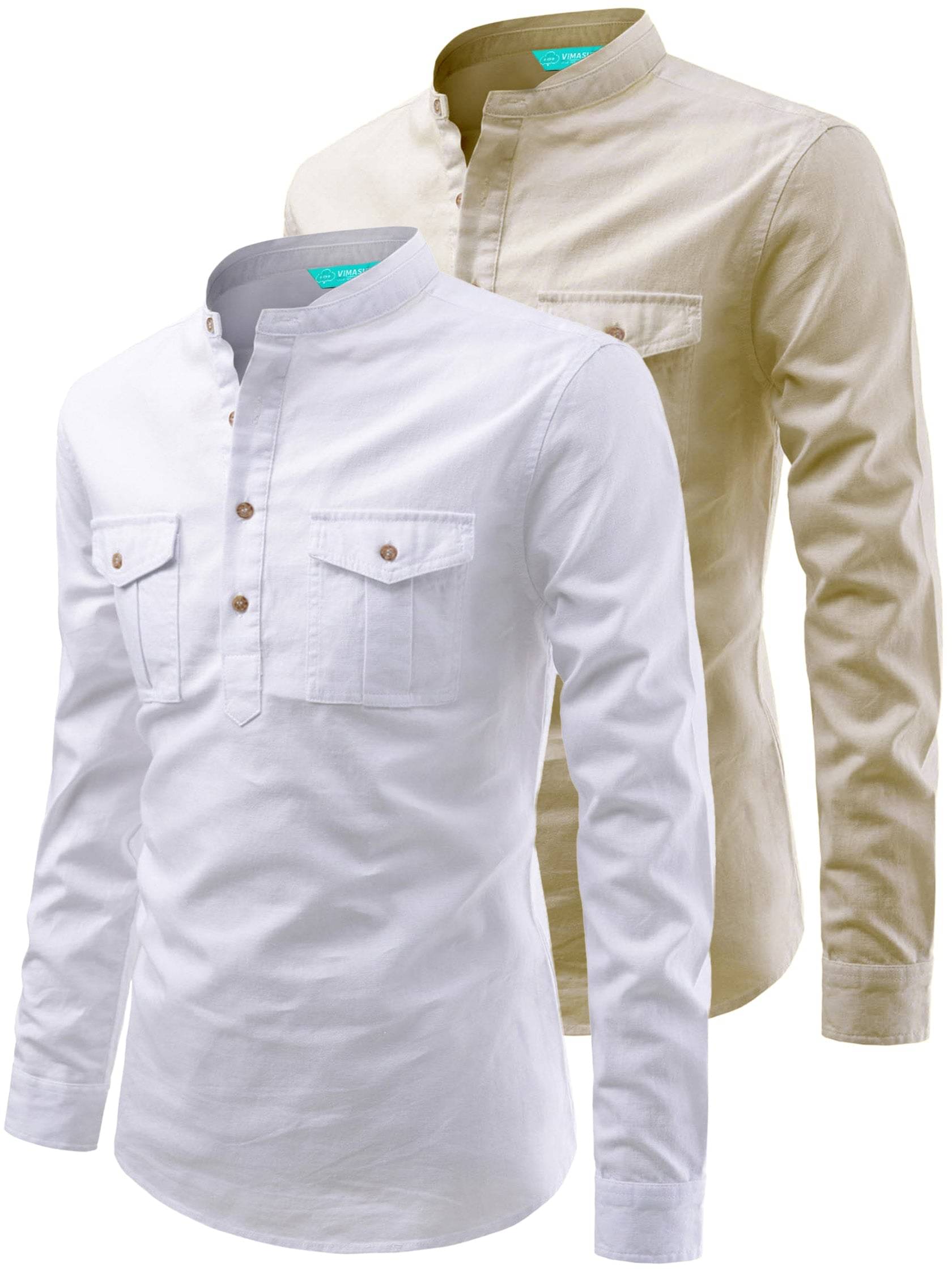    			VIMASUTI Beige Cotton Men's Regular Kurta ( Pack of 2 )