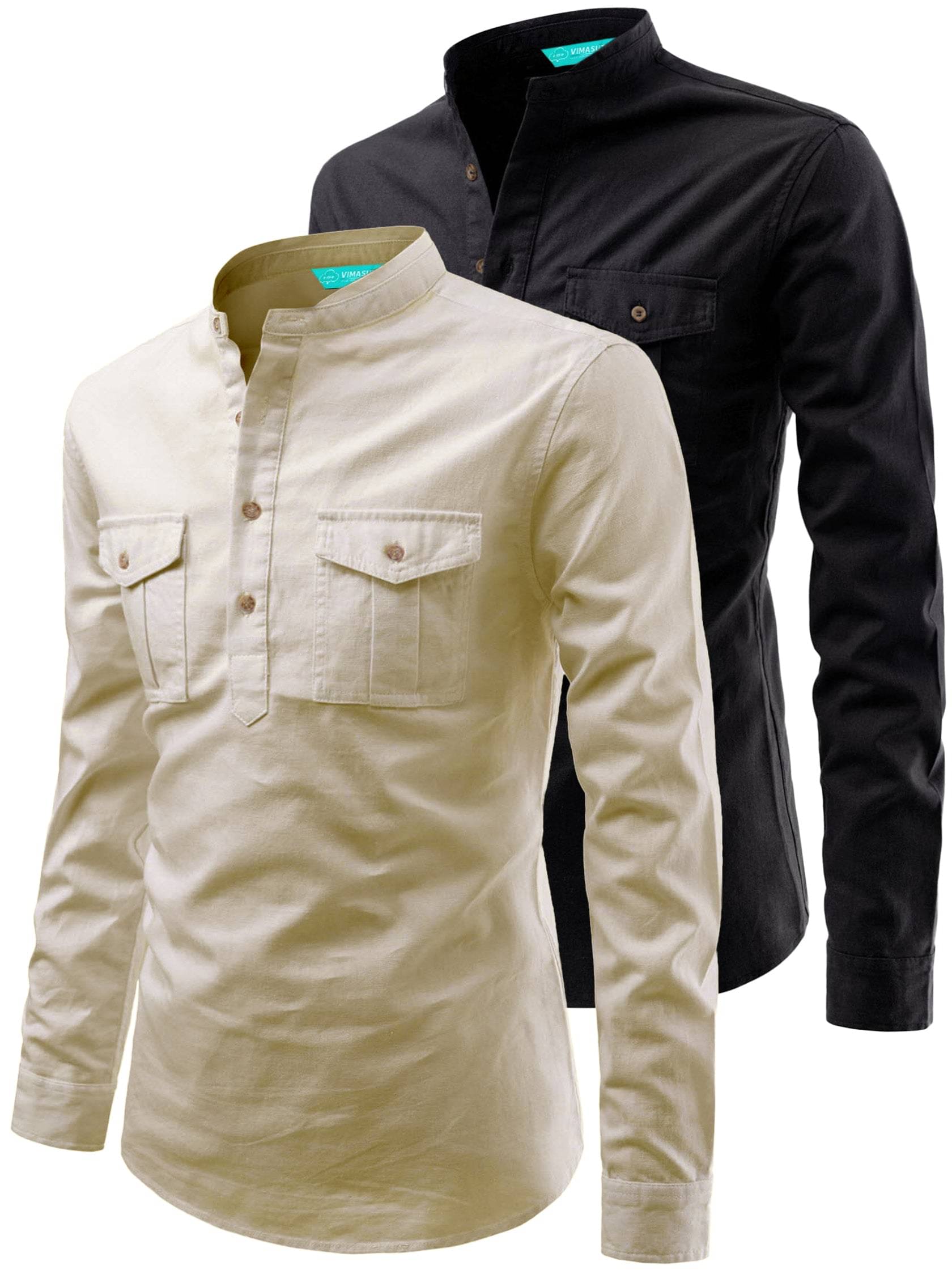 VIMASUTI Beige Cotton Men's Regular Kurta ( Pack of 2 )     			VIMASUTI Beige Cotton Men's Regular Kurta ( Pack of 2 )