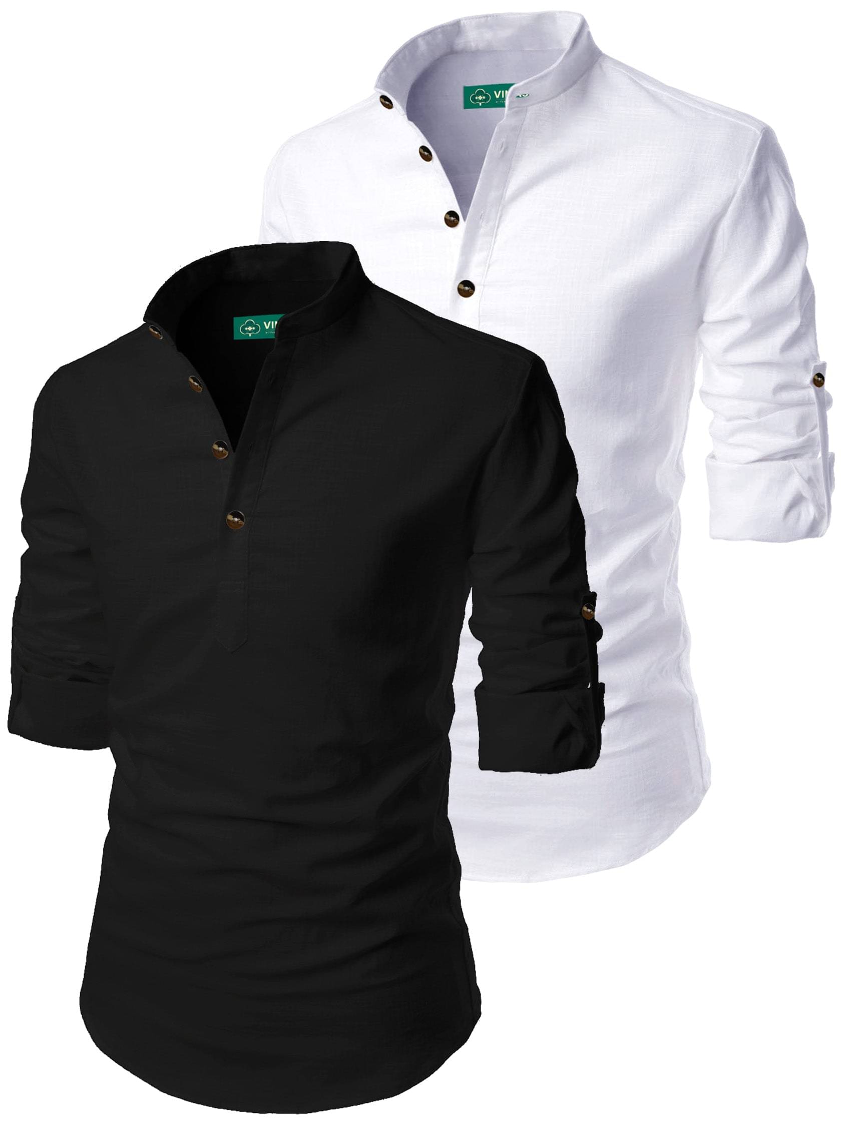 VIMASUTI Black Cotton Men's Regular Kurta ( Pack of 2 ) VIMASUTI Black Cotton Men's Regular Kurta ( Pack of 2 )