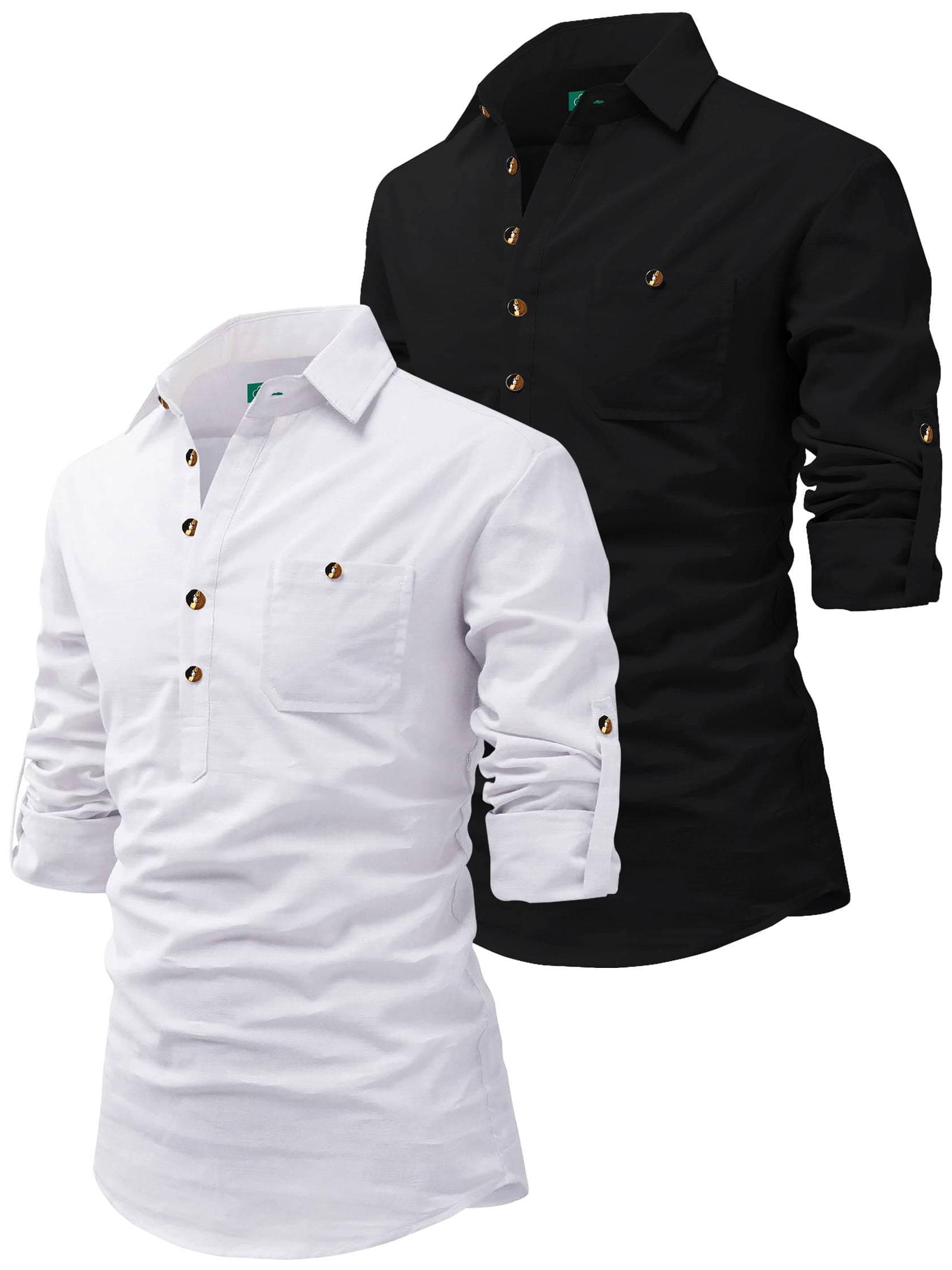 VIMASUTI Black Cotton Men's Regular Kurta ( Pack of 2 ) VIMASUTI Black Cotton Men's Regular Kurta ( Pack of 2 )