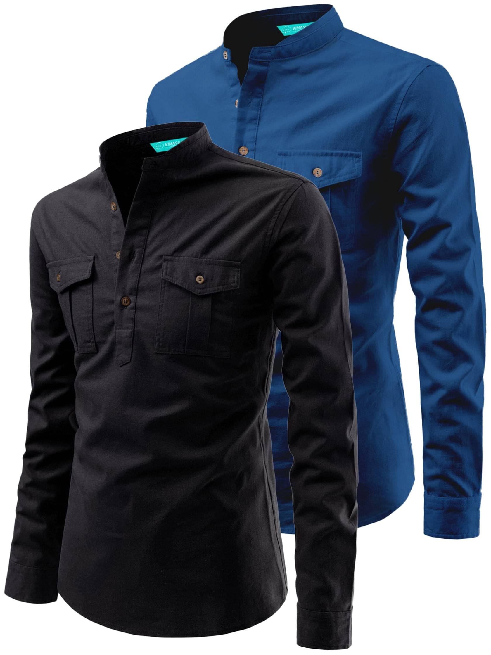 VIMASUTI Blue Cotton Men's Regular Kurta ( Pack of 2 ) VIMASUTI Blue Cotton Men's Regular Kurta ( Pack of 2 )