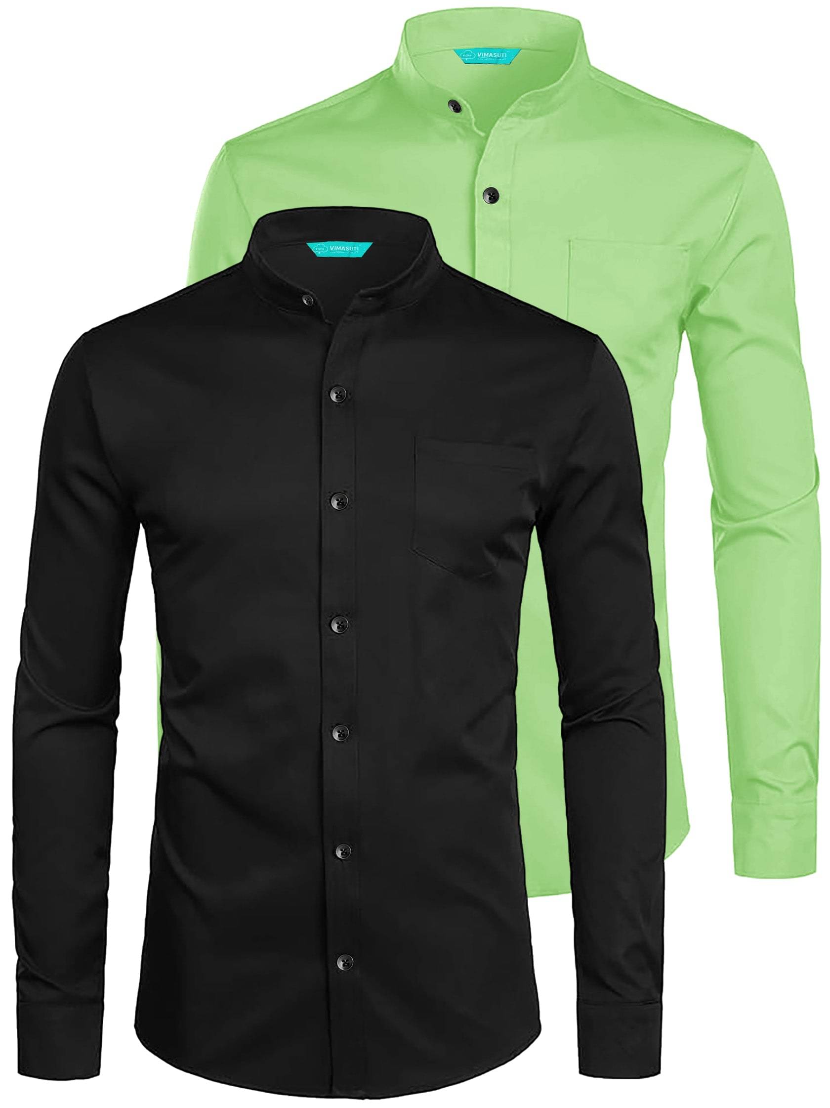 VIMASUTI Cotton Blend Slim Fit Solids Full Sleeves Men's Casual Shirt - Sea Green ( Pack of 2 )     			VIMASUTI Cotton Blend Slim Fit Solids Full Sleeves Men's Casual Shirt - Sea Green ( Pack of 2 )