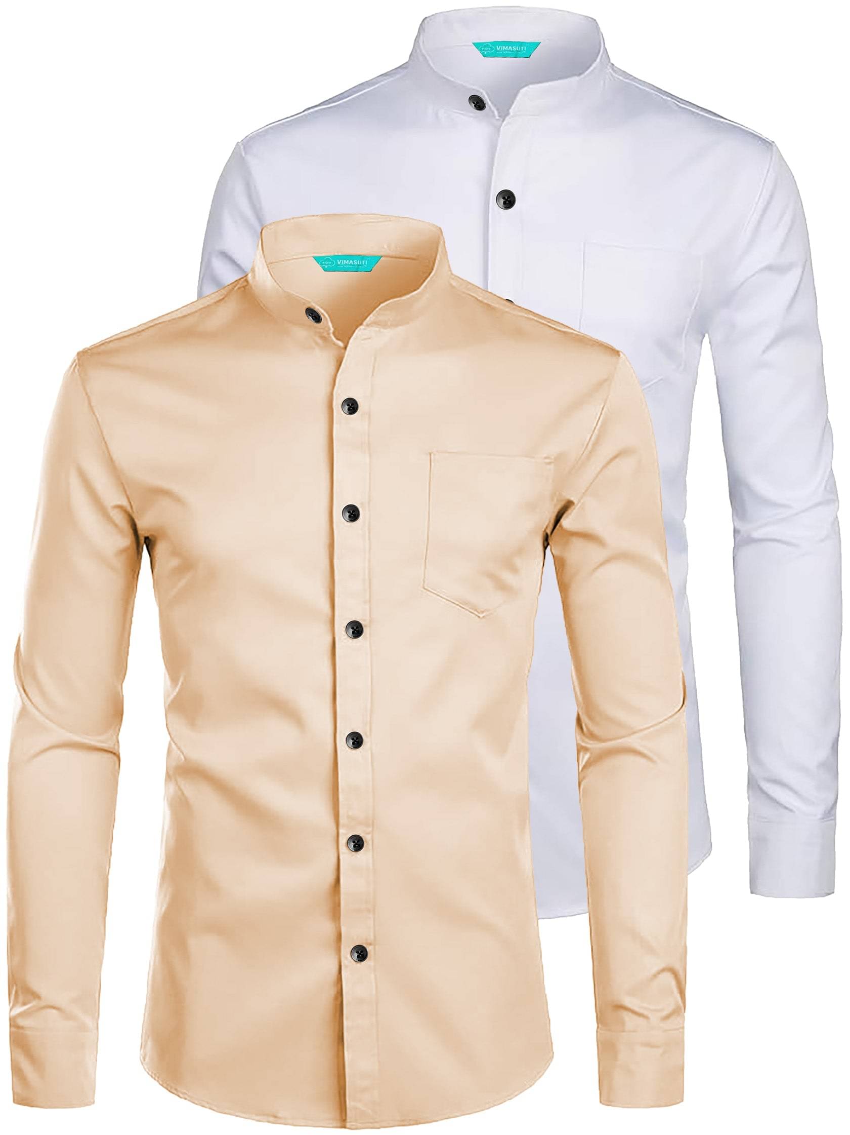 VIMASUTI Cotton Blend Slim Fit Solids Full Sleeves Men's Casual Shirt - Orange ( Pack of 2 ) VIMASUTI Cotton Blend Slim Fit Solids Full Sleeves Men's Casual Shirt - Orange ( Pack of 2 )