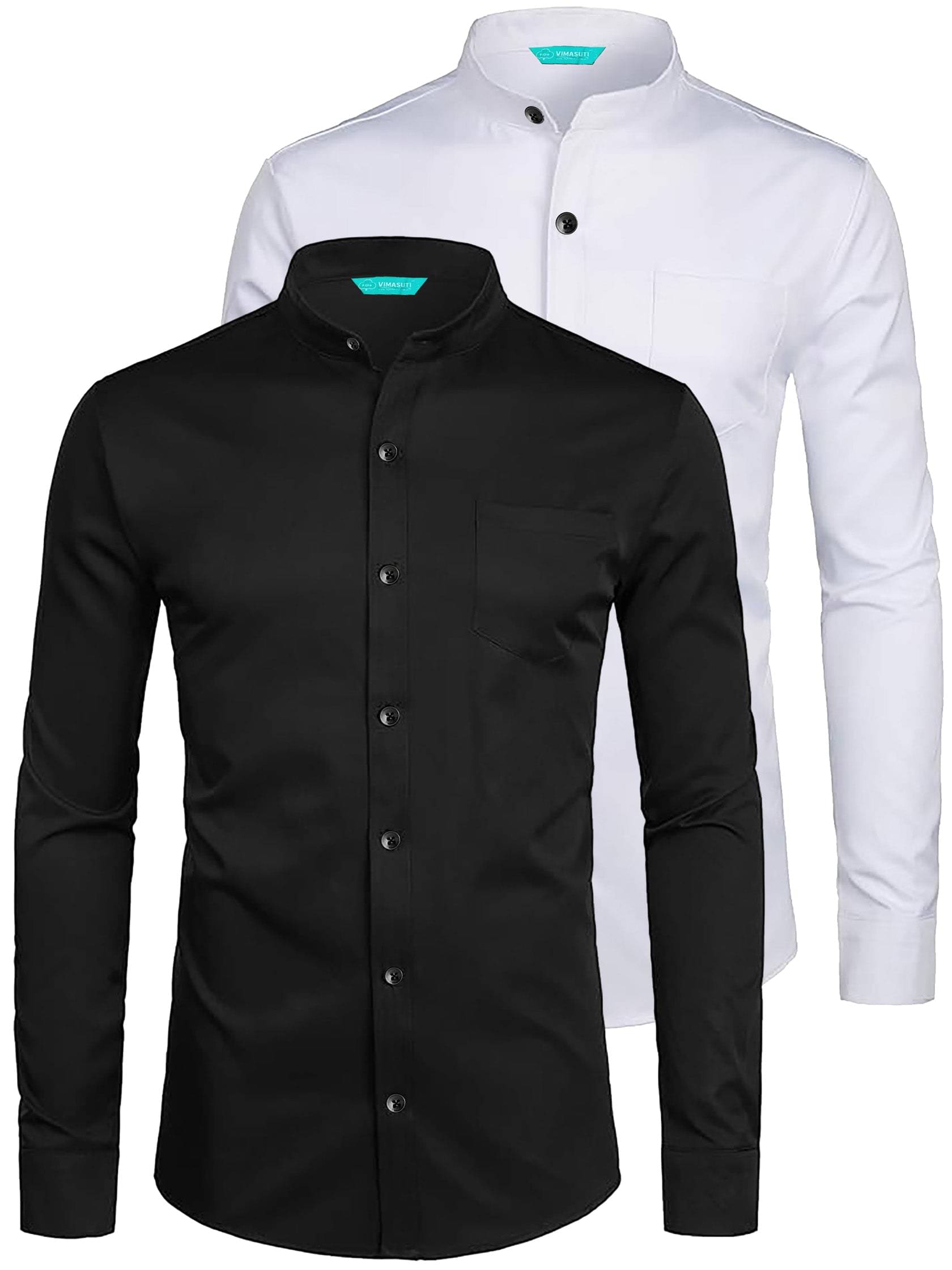 VIMASUTI Cotton Blend Slim Fit Solids Full Sleeves Men's Casual Shirt - Black ( Pack of 2 ) VIMASUTI Cotton Blend Slim Fit Solids Full Sleeves Men's Casual Shirt - Black ( Pack of 2 )