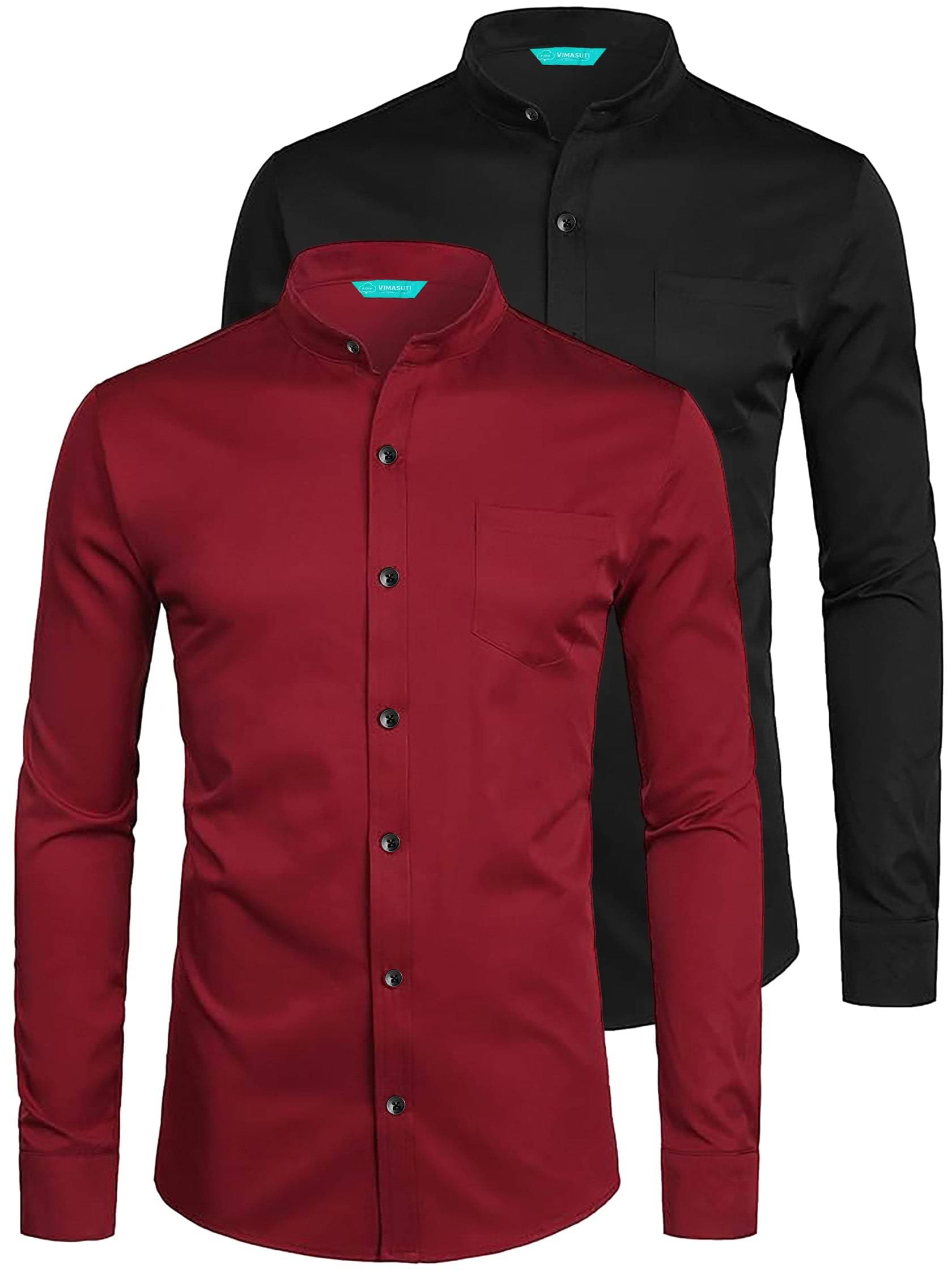 VIMASUTI Cotton Blend Slim Fit Solids Full Sleeves Men's Casual Shirt - Maroon ( Pack of 2 ) VIMASUTI Cotton Blend Slim Fit Solids Full Sleeves Men's Casual Shirt - Maroon ( Pack of 2 )