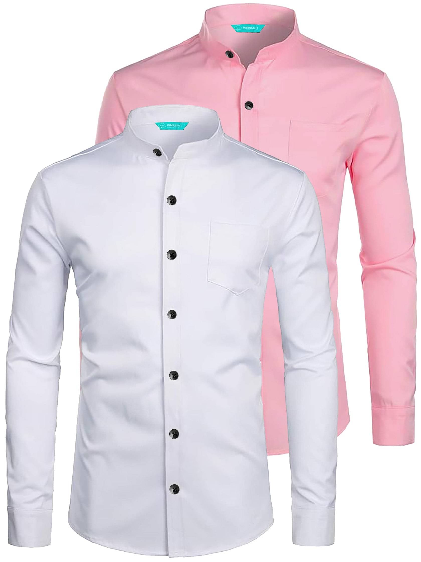     			VIMASUTI Cotton Blend Slim Fit Solids Full Sleeves Men's Casual Shirt - Peach ( Pack of 2 )