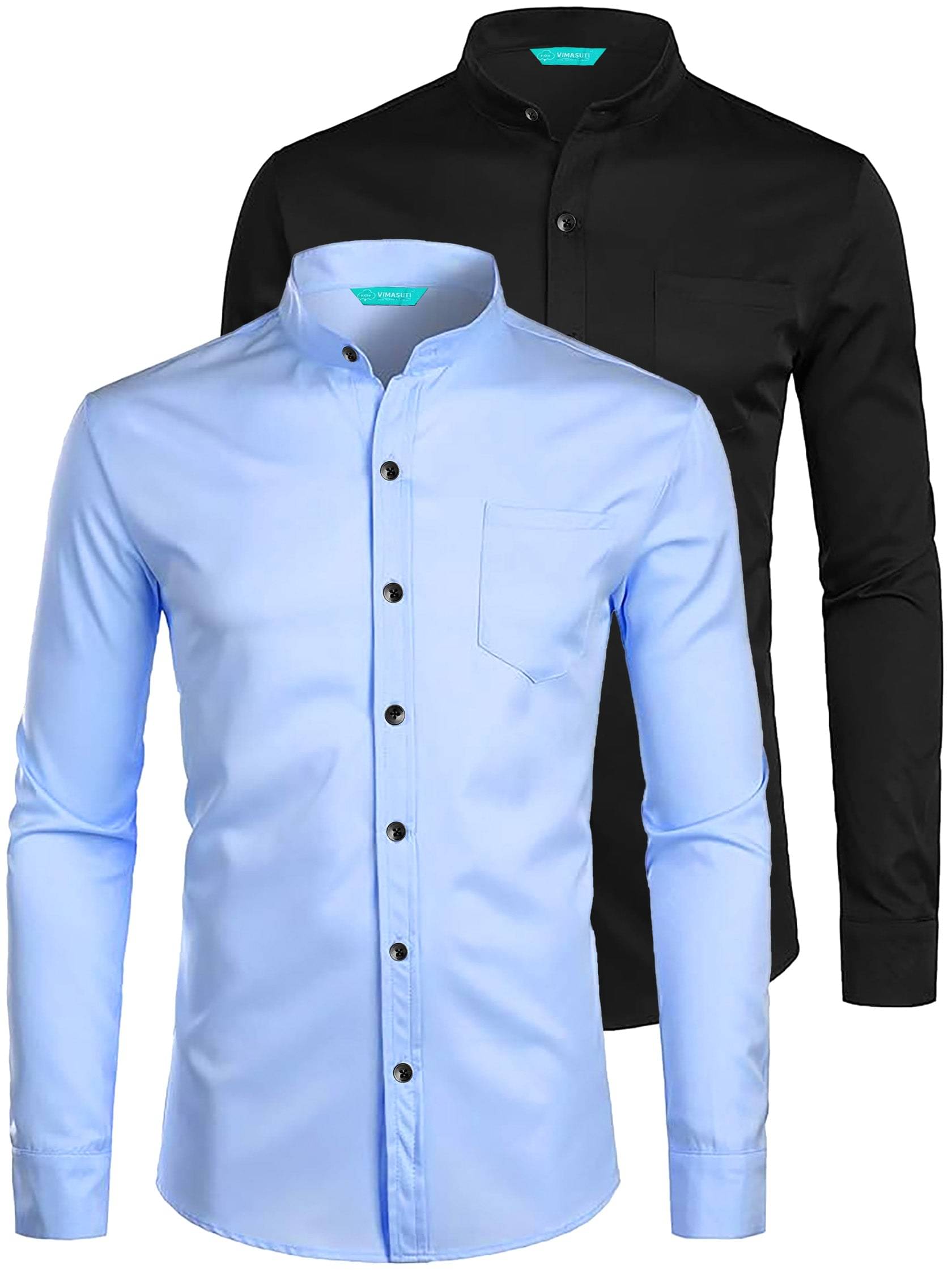     			VIMASUTI Cotton Blend Slim Fit Solids Full Sleeves Men's Casual Shirt - Mint Green ( Pack of 2 )