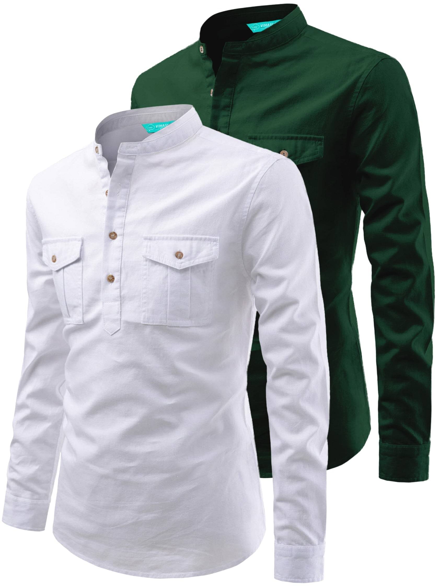     			VIMASUTI Green Cotton Men's Regular Kurta ( Pack of 2 )