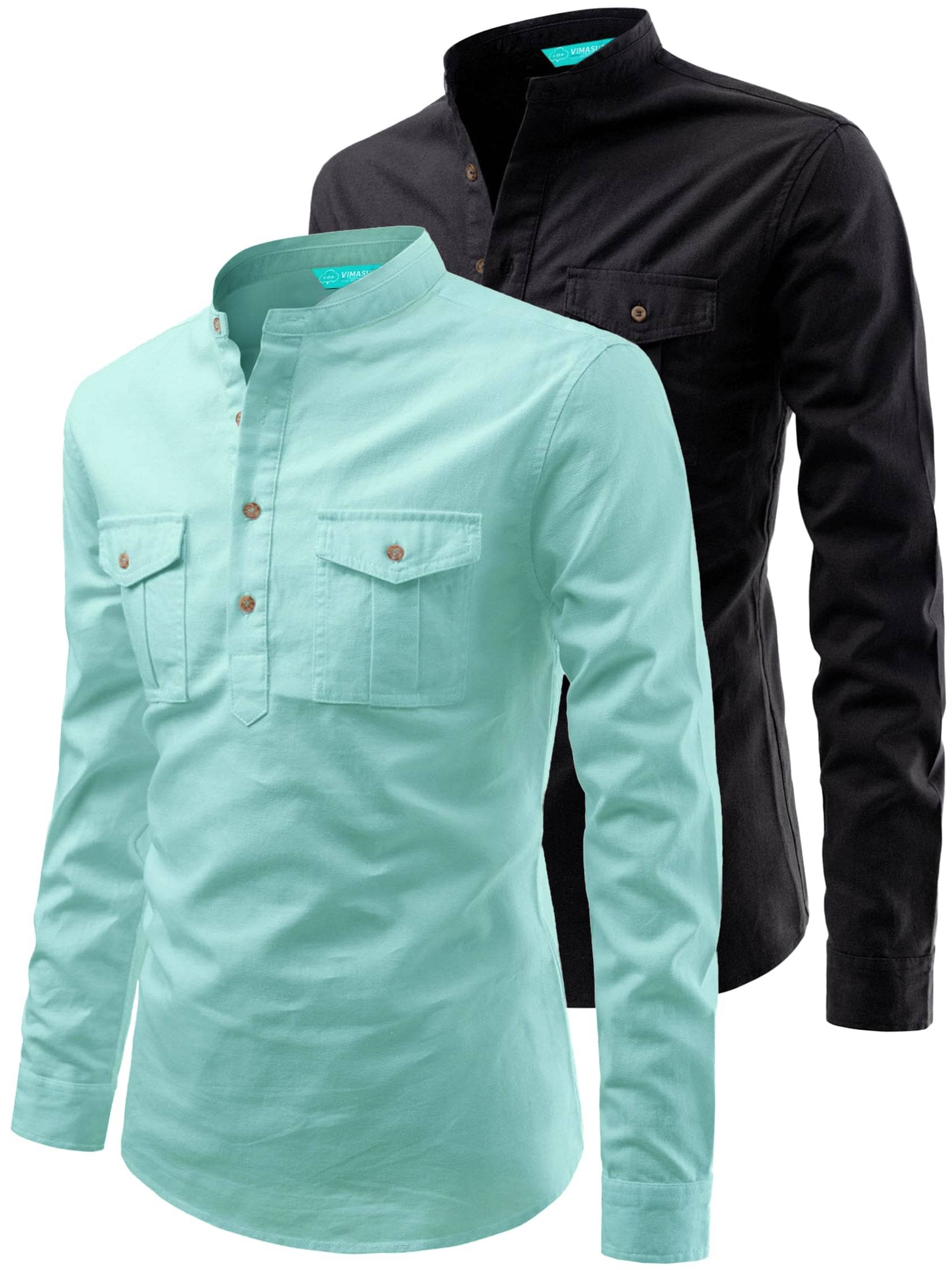     			VIMASUTI Light Green Cotton Men's Regular Kurta ( Pack of 2 )