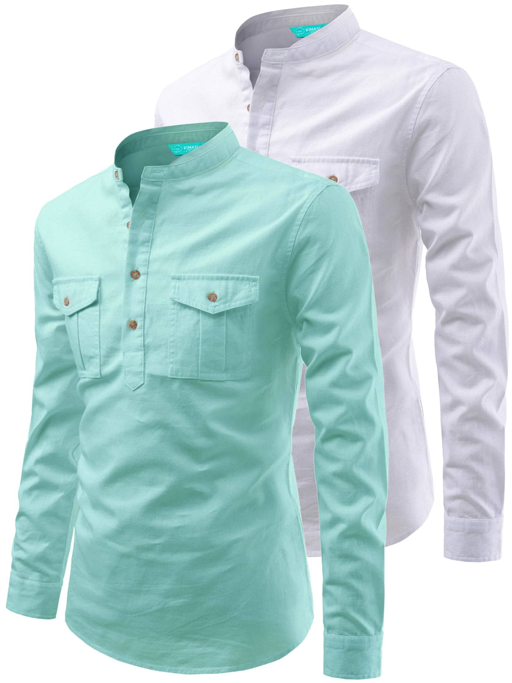 VIMASUTI Light Green Cotton Men's Regular Kurta ( Pack of 2 ) VIMASUTI Light Green Cotton Men's Regular Kurta ( Pack of 2 )