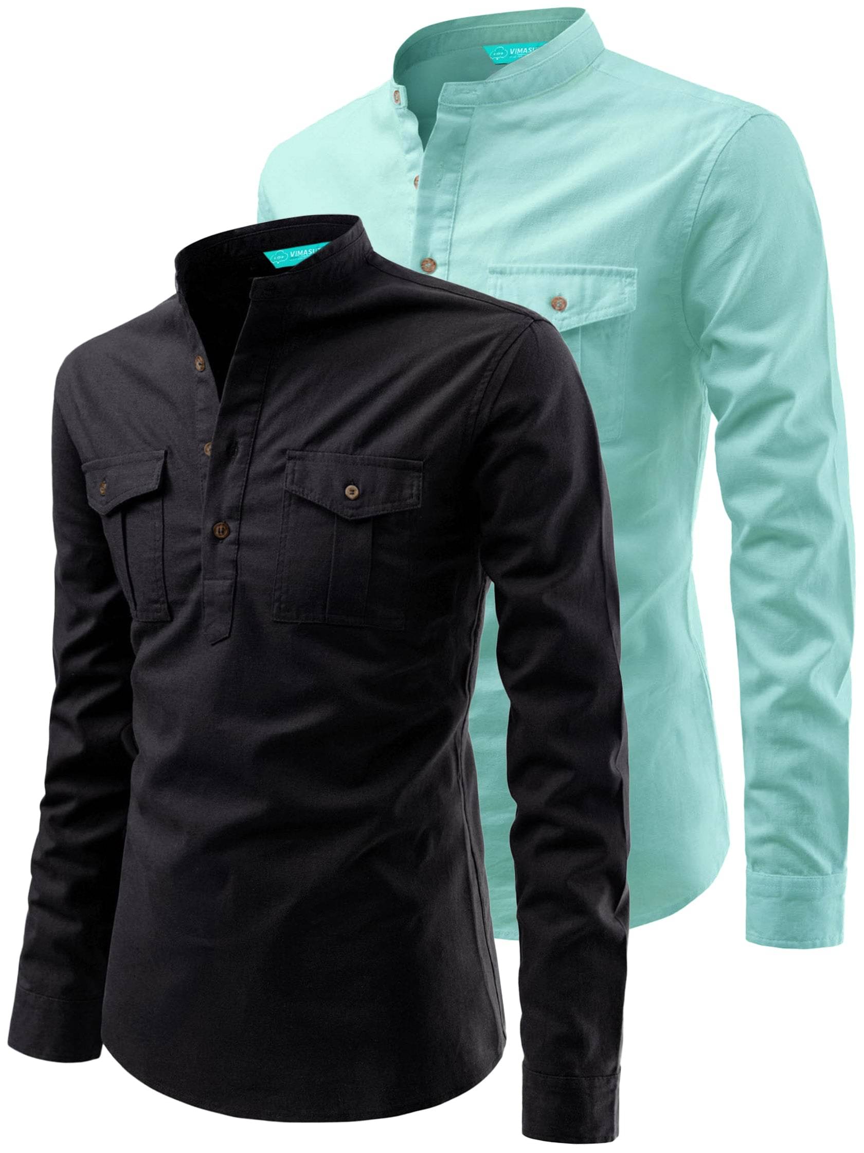 VIMASUTI Light Green Cotton Men's Regular Kurta ( Pack of 2 ) VIMASUTI Light Green Cotton Men's Regular Kurta ( Pack of 2 )