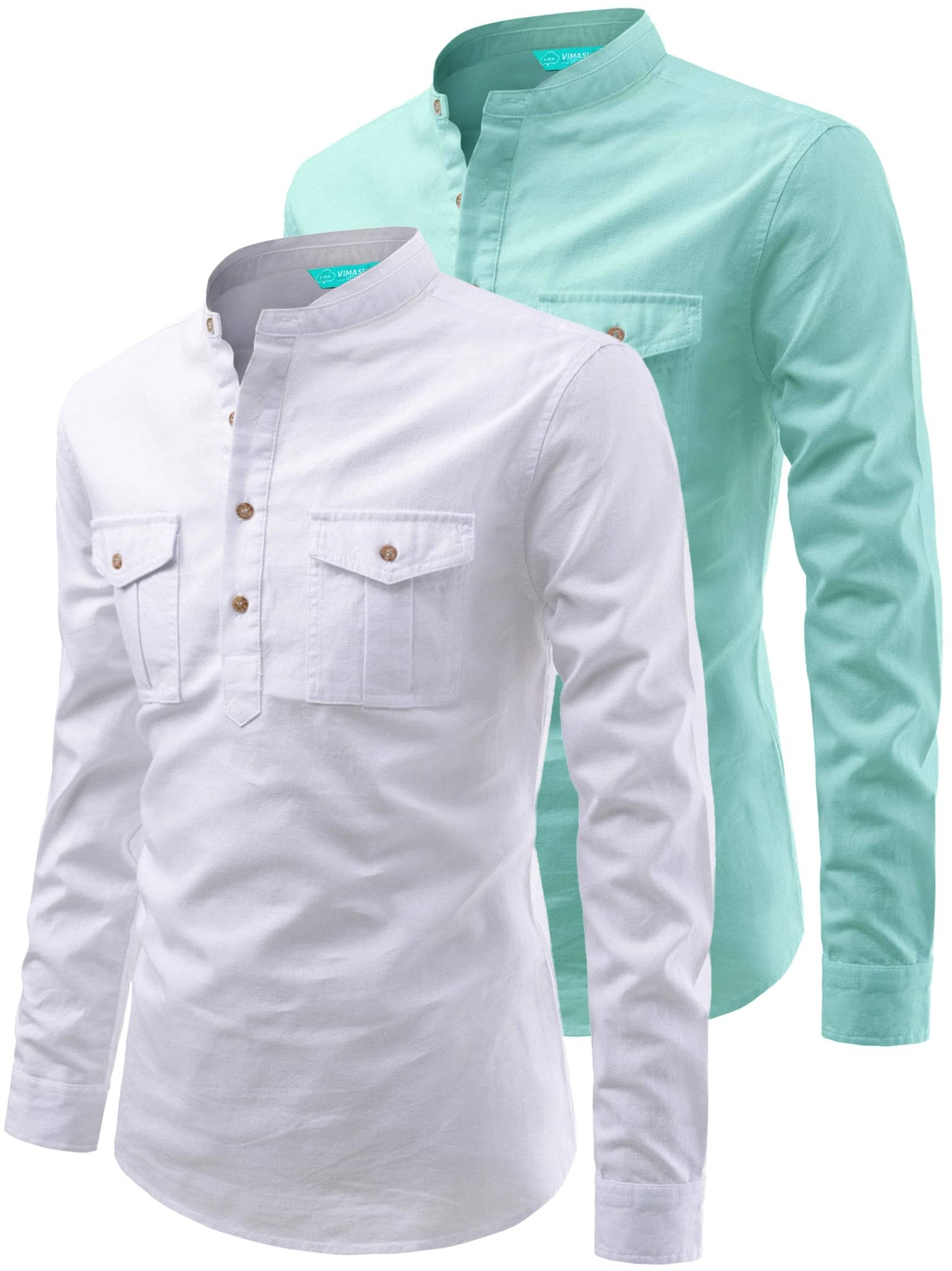 VIMASUTI Light Green Cotton Men's Regular Kurta ( Pack of 2 ) VIMASUTI Light Green Cotton Men's Regular Kurta ( Pack of 2 )
