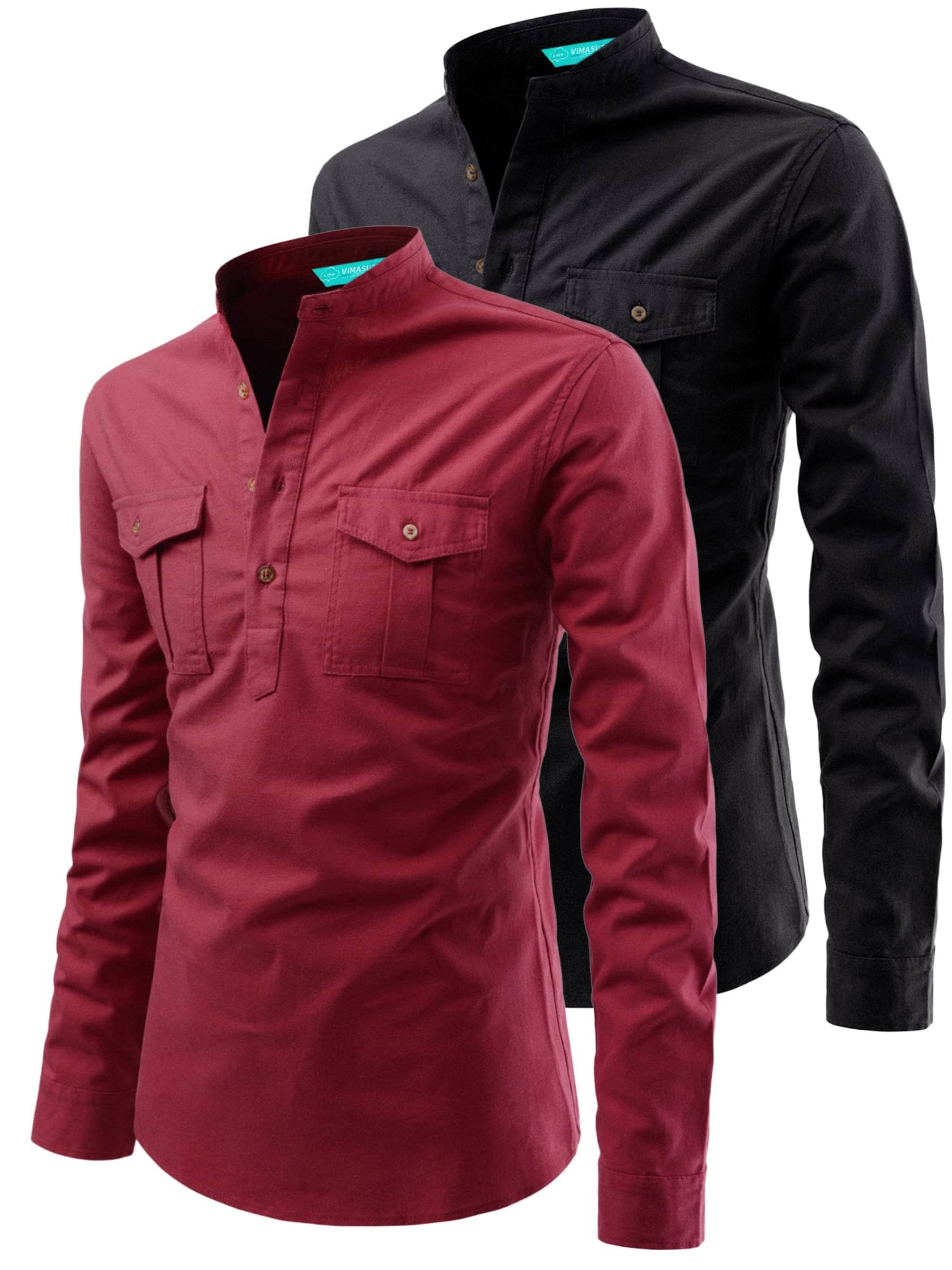     			VIMASUTI Maroon Cotton Men's Regular Kurta ( Pack of 2 )