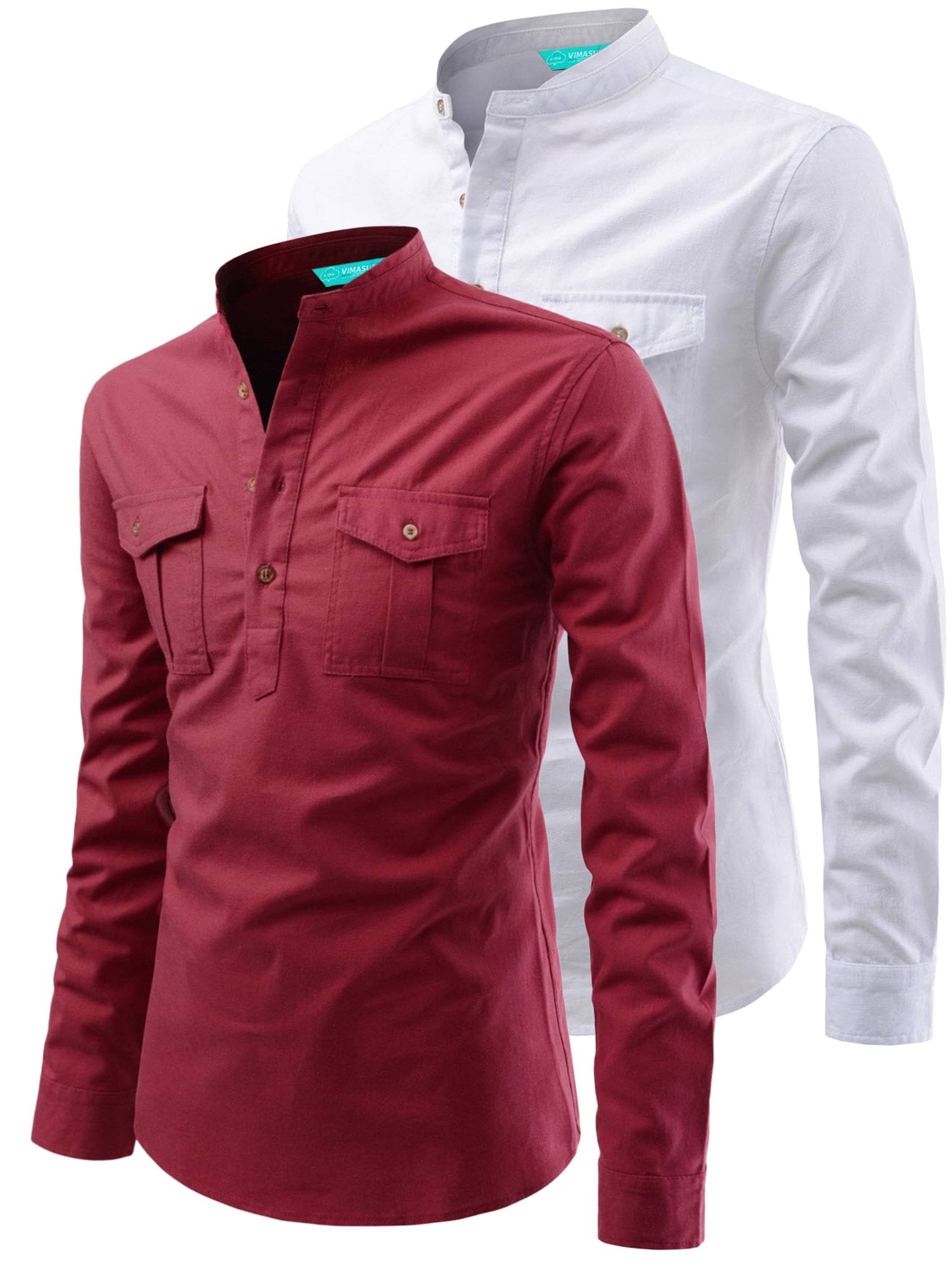 VIMASUTI Maroon Cotton Men's Regular Kurta ( Pack of 2 )     			VIMASUTI Maroon Cotton Men's Regular Kurta ( Pack of 2 )