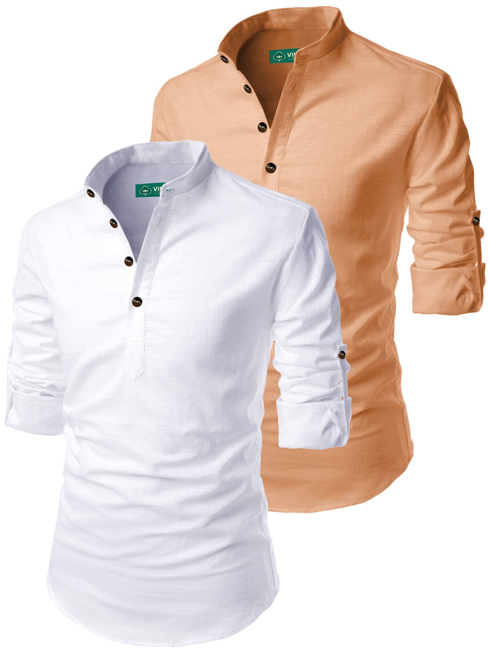     			VIMASUTI Orange Cotton Men's Regular Kurta ( Pack of 2 )