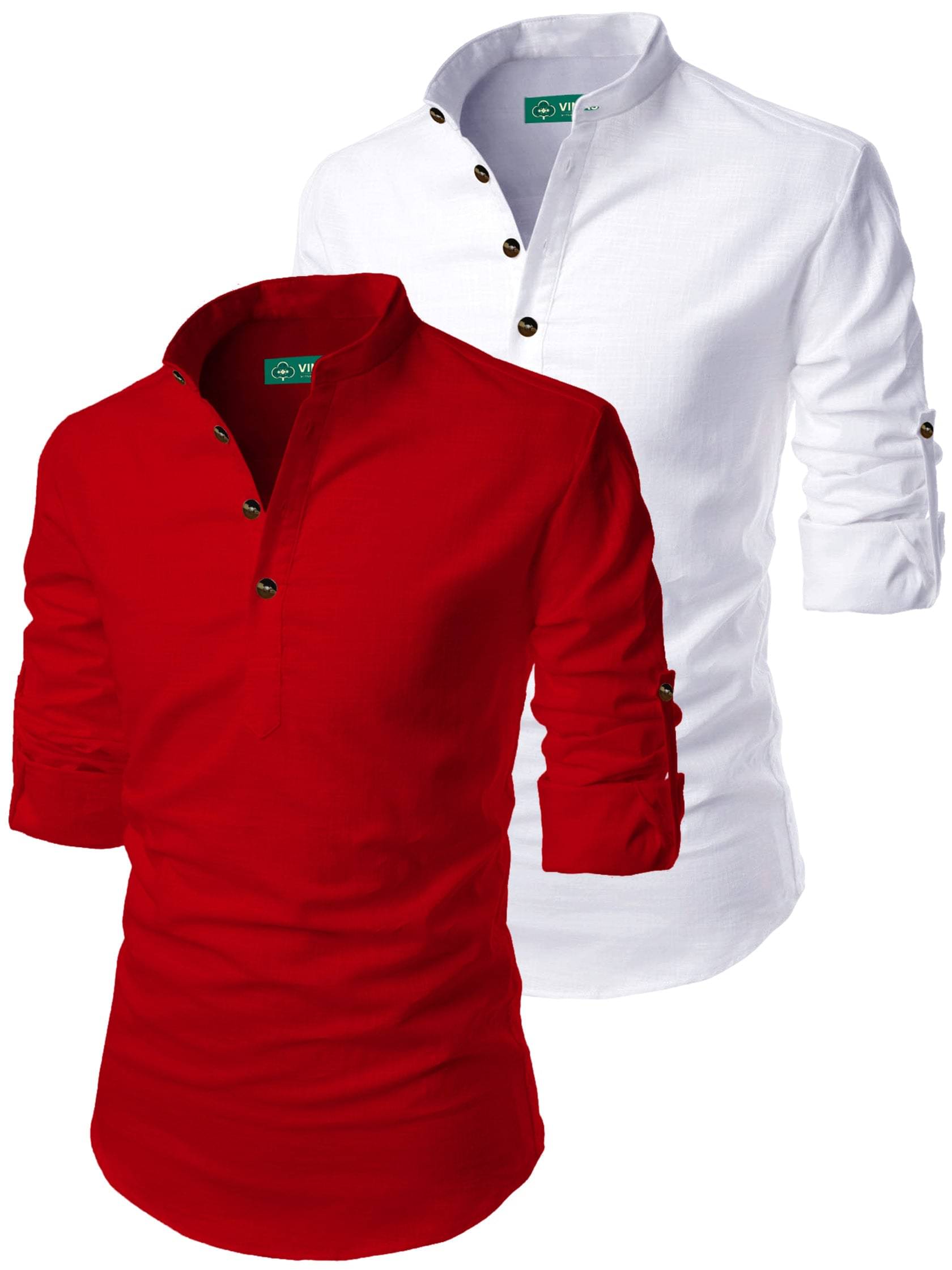     			VIMASUTI Red Cotton Men's Regular Kurta ( Pack of 2 )